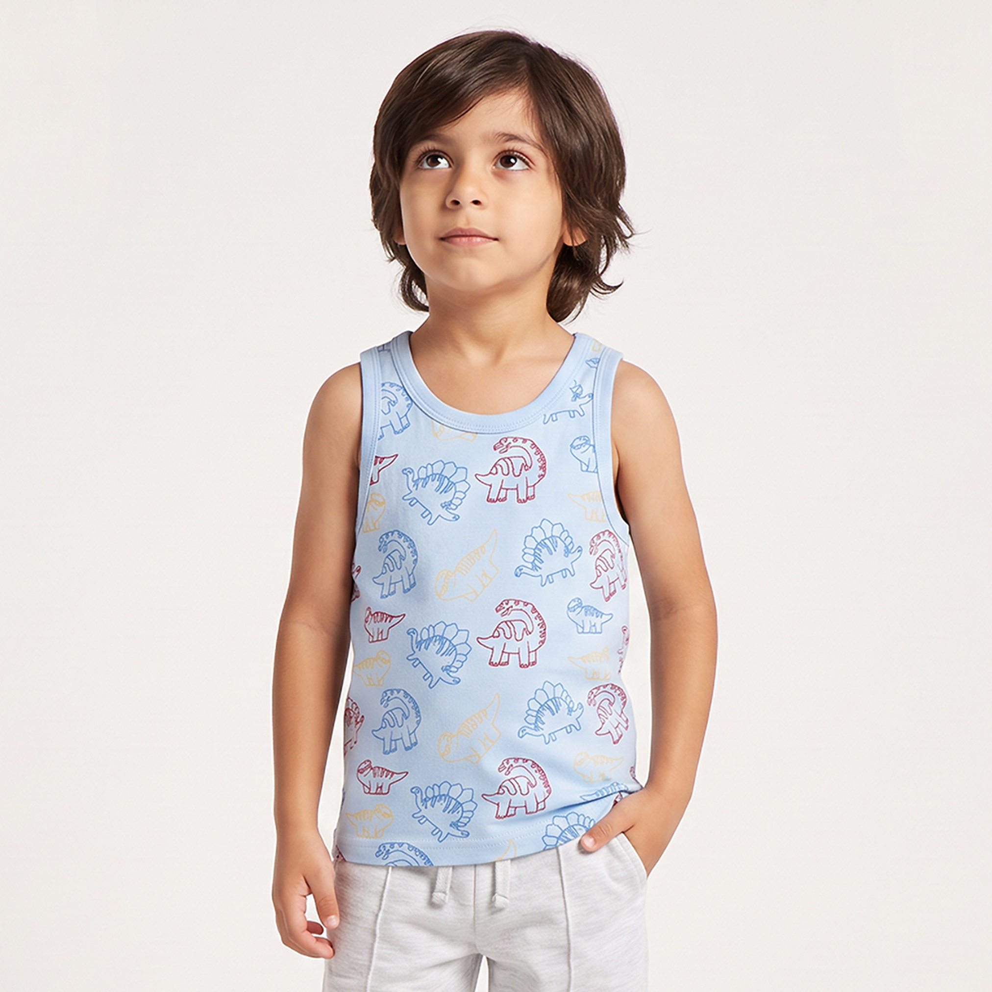 طقم فيست قطن بياقة مستديرة بطبعات ديناصورات من جونيورز - عبوة من 3 قطع-baby-boys-clothing-innerwear-image-3