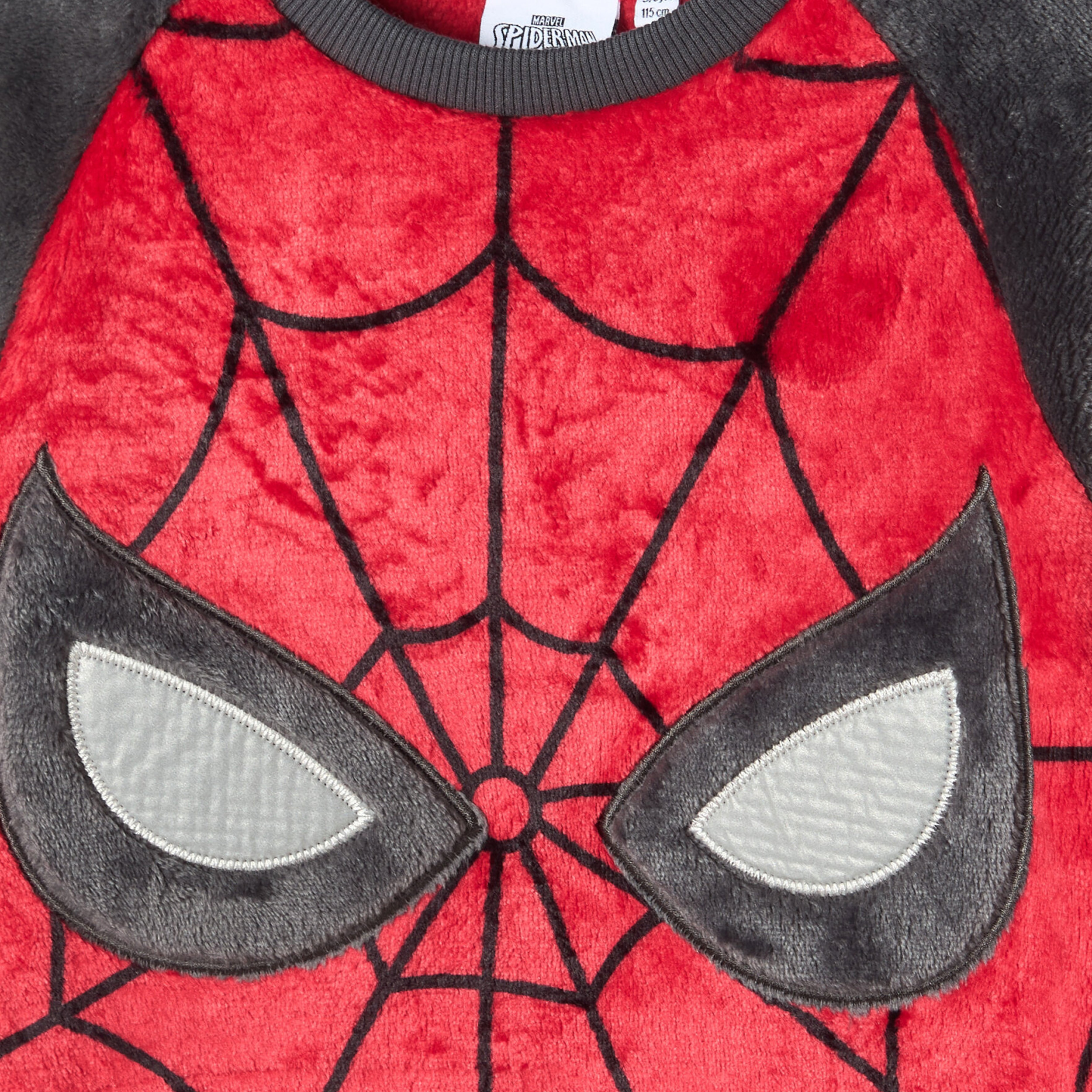 طقم بيجاما بأكمام طويلة وياقة مستديرة بطبعات سبايدرمان بارزة الملمس-boys-clothing-nightwear-image-5
