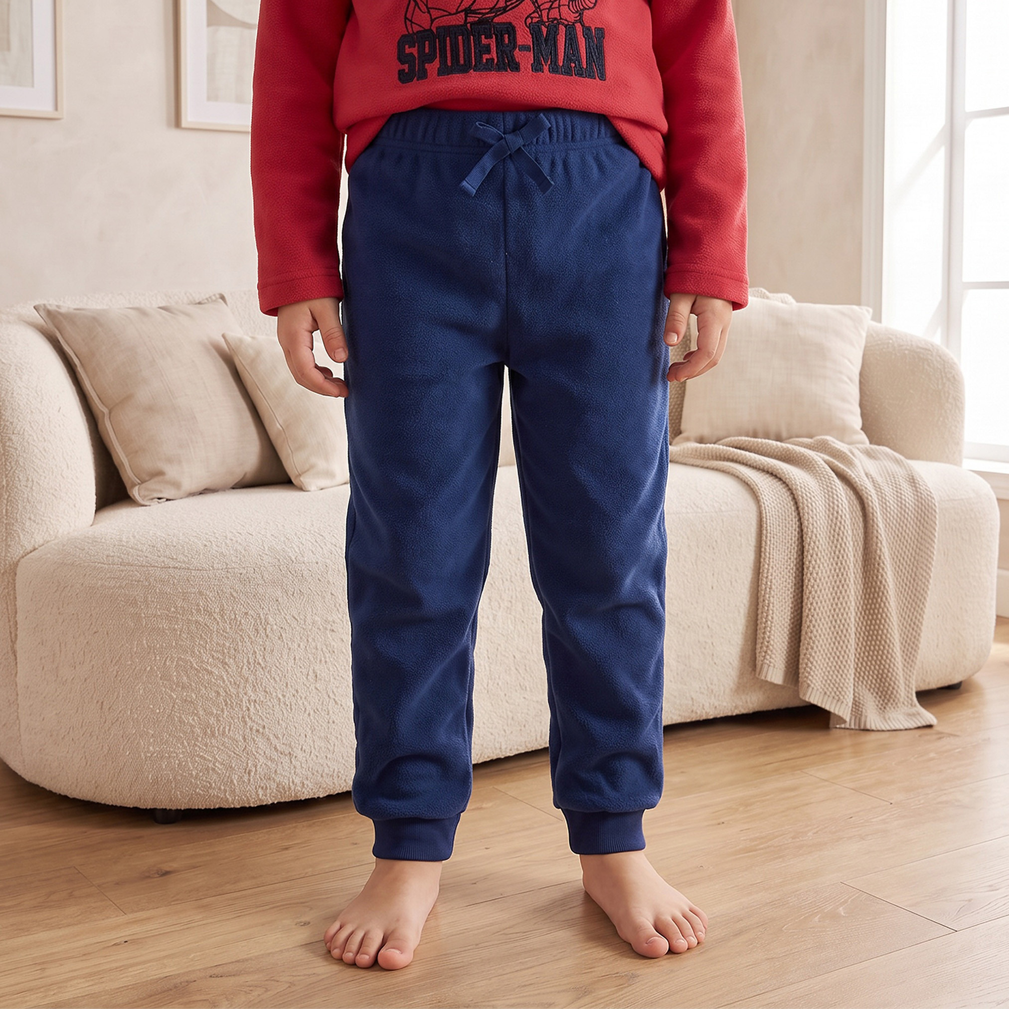 طقم بيجاما قطني بياقة مستديرة وأكمام طويلة مطرز بطبعة سبايدر مان من ديزني-boys-clothing-nightwear-image-3