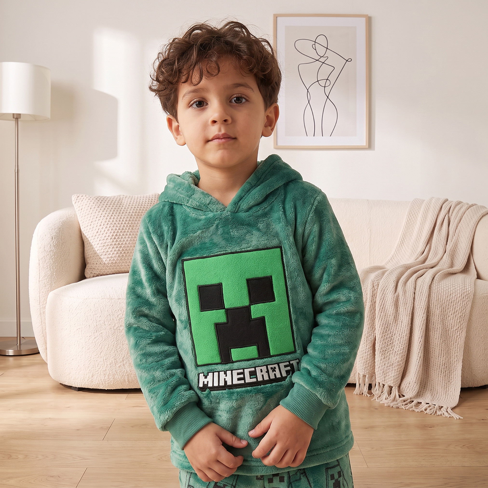 Minecraft Hooded Long Sleeves Pyjama Set with Print-boys-clothing-nightwear-image-2