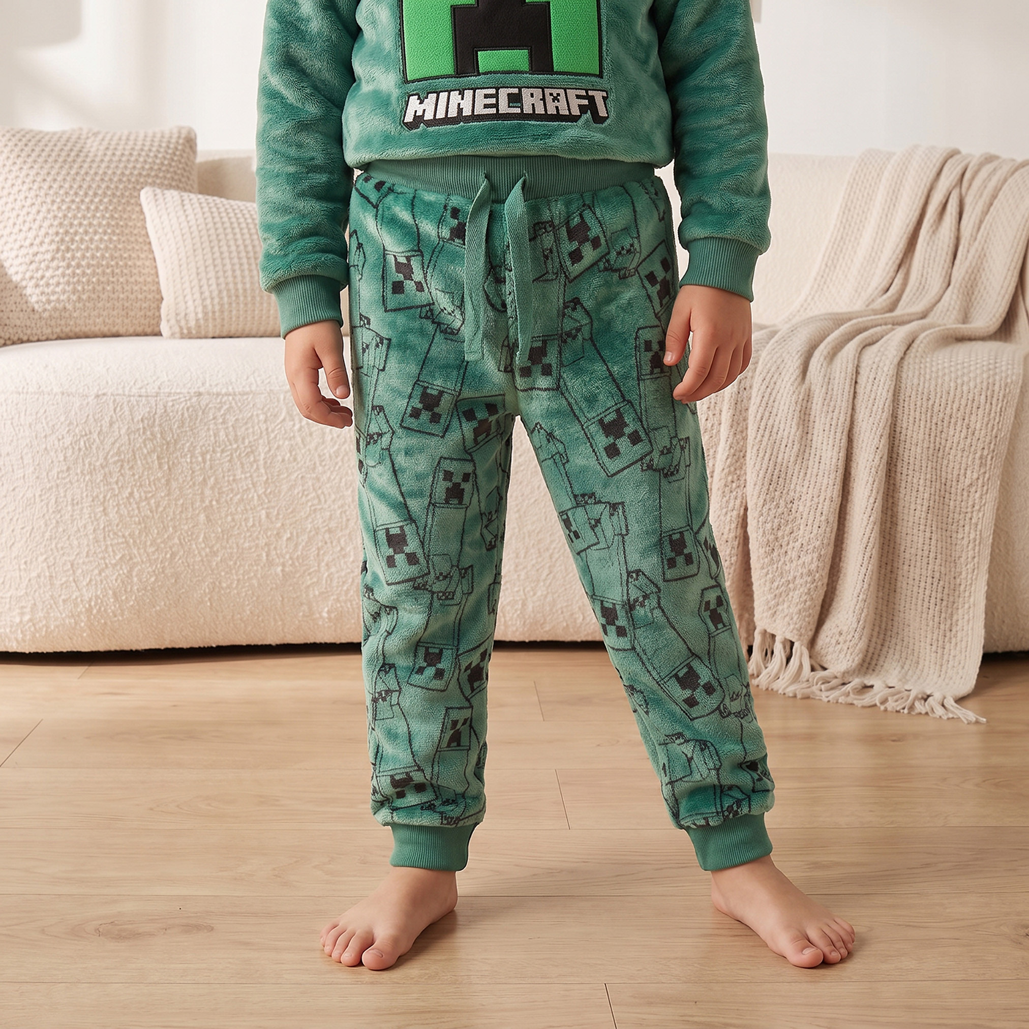 Minecraft Hooded Long Sleeves Pyjama Set with Print-boys-clothing-nightwear-image-3
