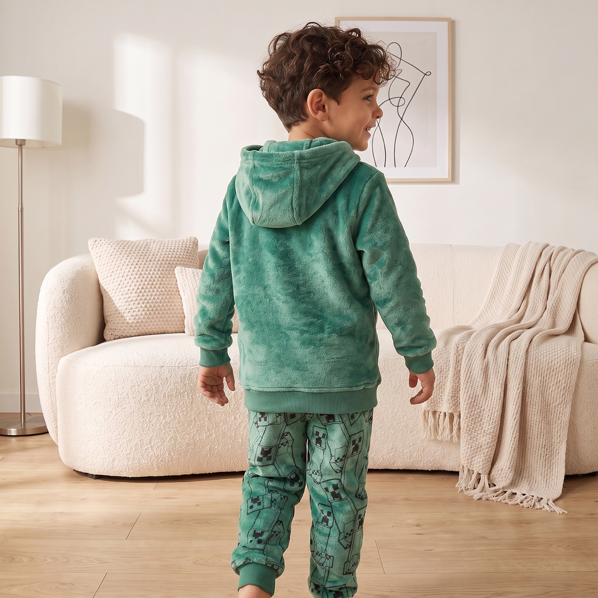 Minecraft Hooded Long Sleeves Pyjama Set with Print-boys-clothing-nightwear-image-5