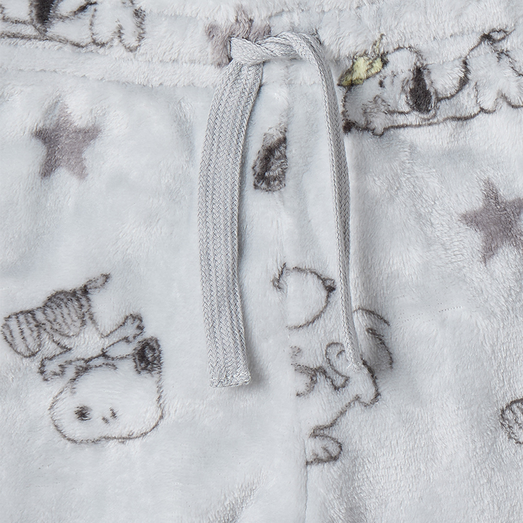 Cotton Hooded Neck Long Sleeves Pyjama Set with Snoopy Embroidery-boys-clothing-nightwear-image-7
