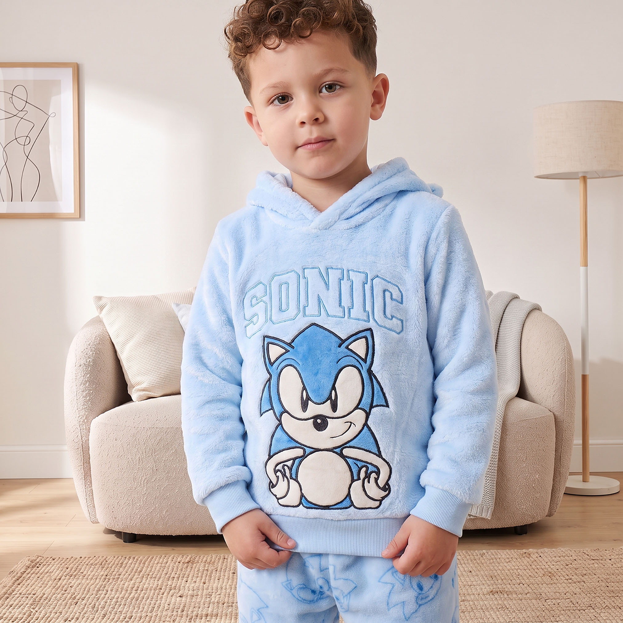 طقم بيجاما بياقة قبعة وأكمام طويلة وتطريز سونيك-boys-clothing-nightwear-image-2