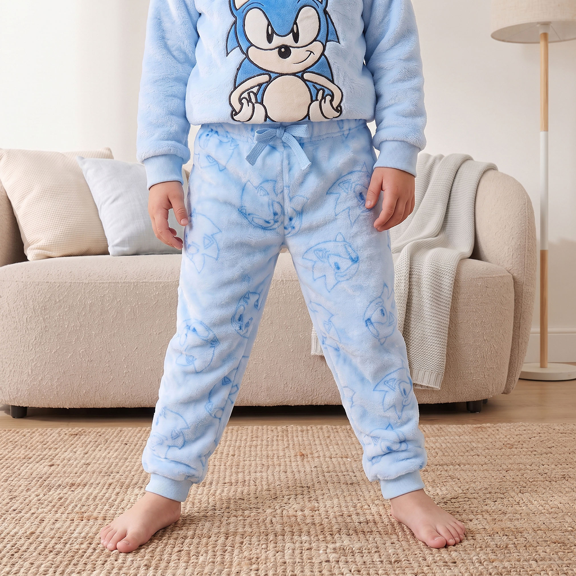 طقم بيجاما بياقة قبعة وأكمام طويلة وتطريز سونيك-boys-clothing-nightwear-image-3