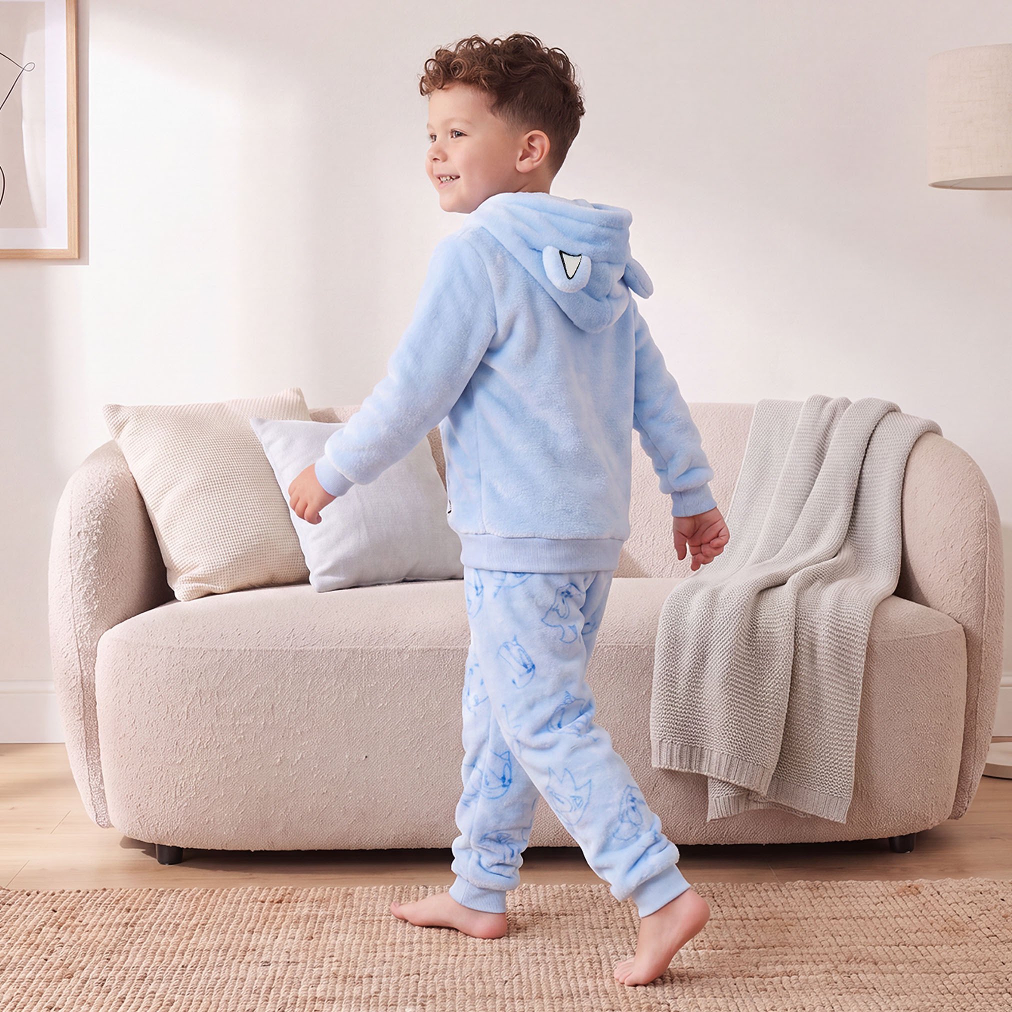 طقم بيجاما بياقة قبعة وأكمام طويلة وتطريز سونيك-boys-clothing-nightwear-image-4