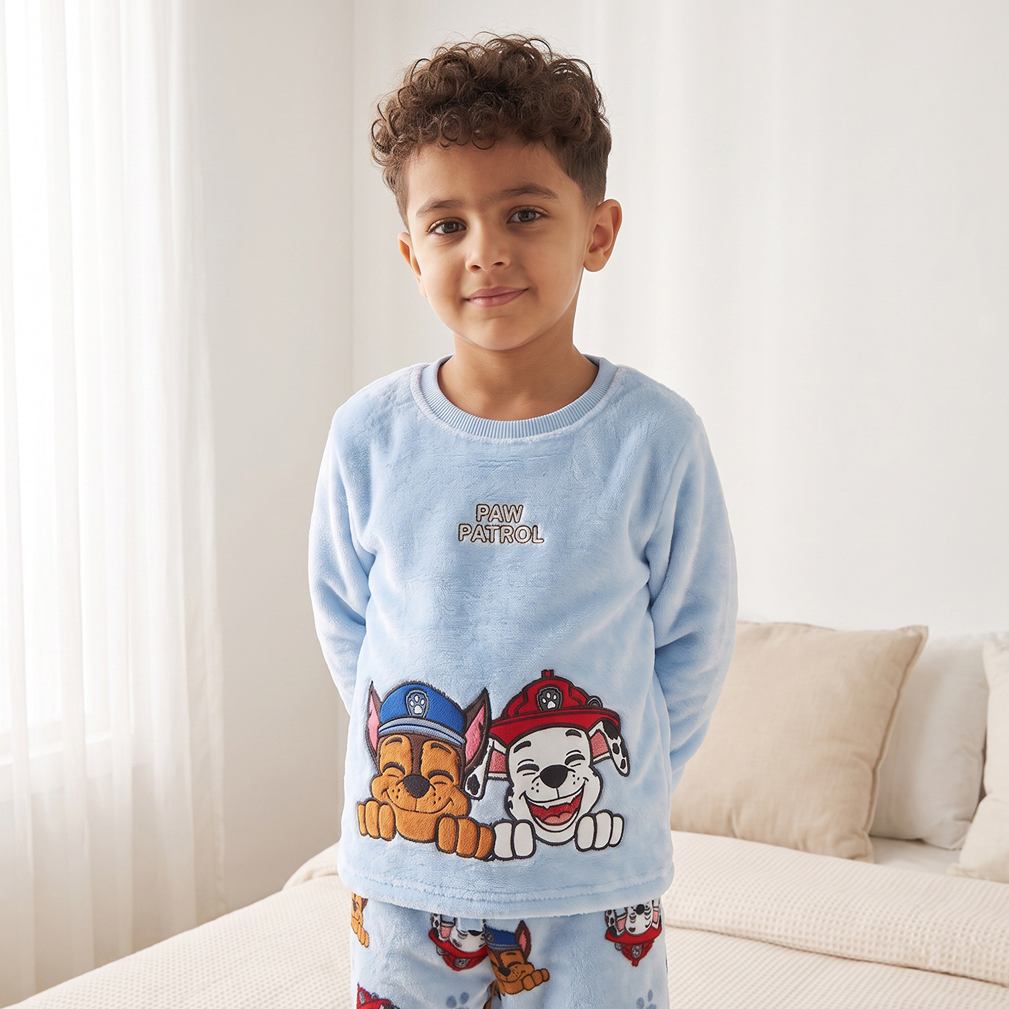 Crew Neck Long Sleeves Pyjama Set with PAW Patrol Print-boys-clothing-nightwear-image-3