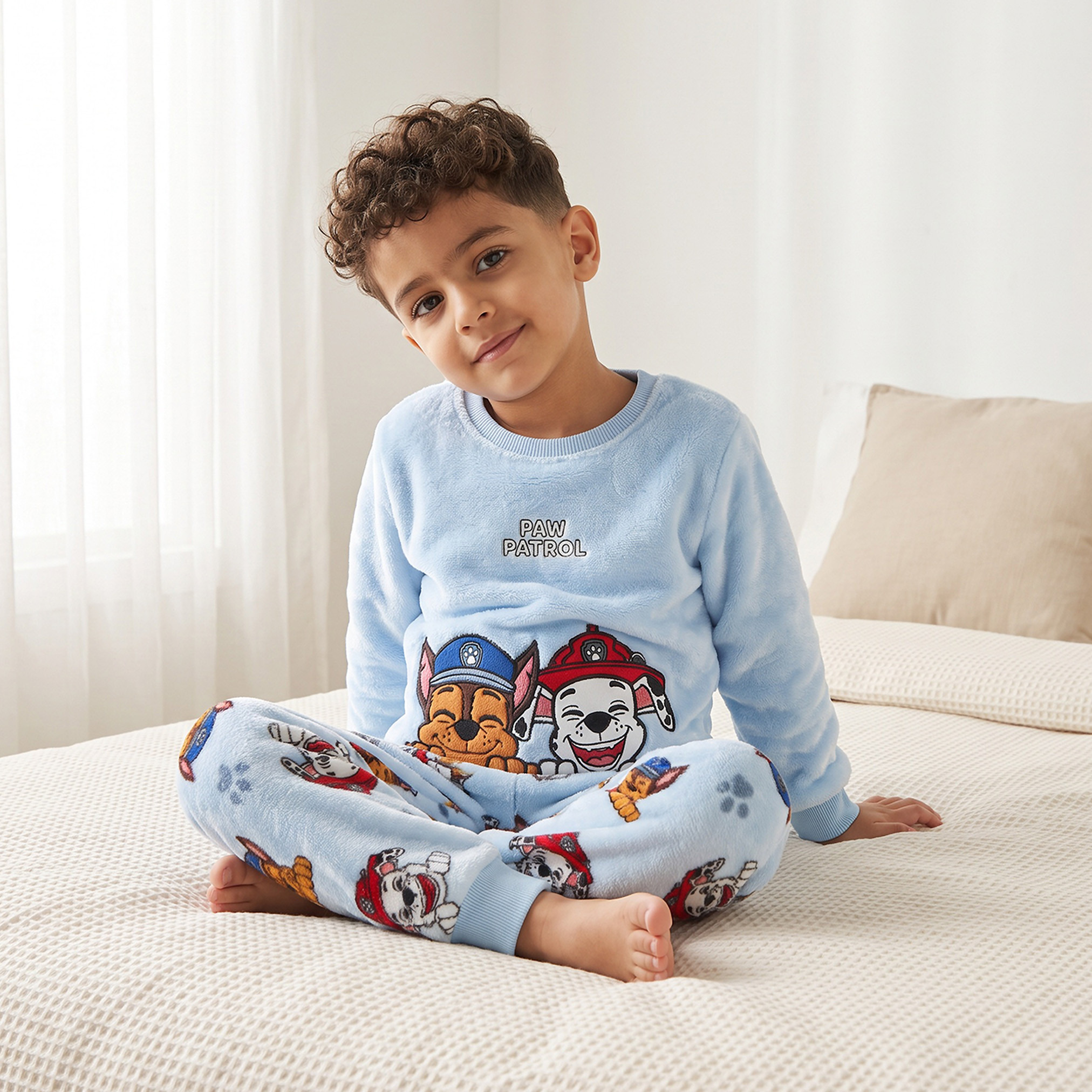 Crew Neck Long Sleeves Pyjama Set with PAW Patrol Print-boys-clothing-nightwear-image-5