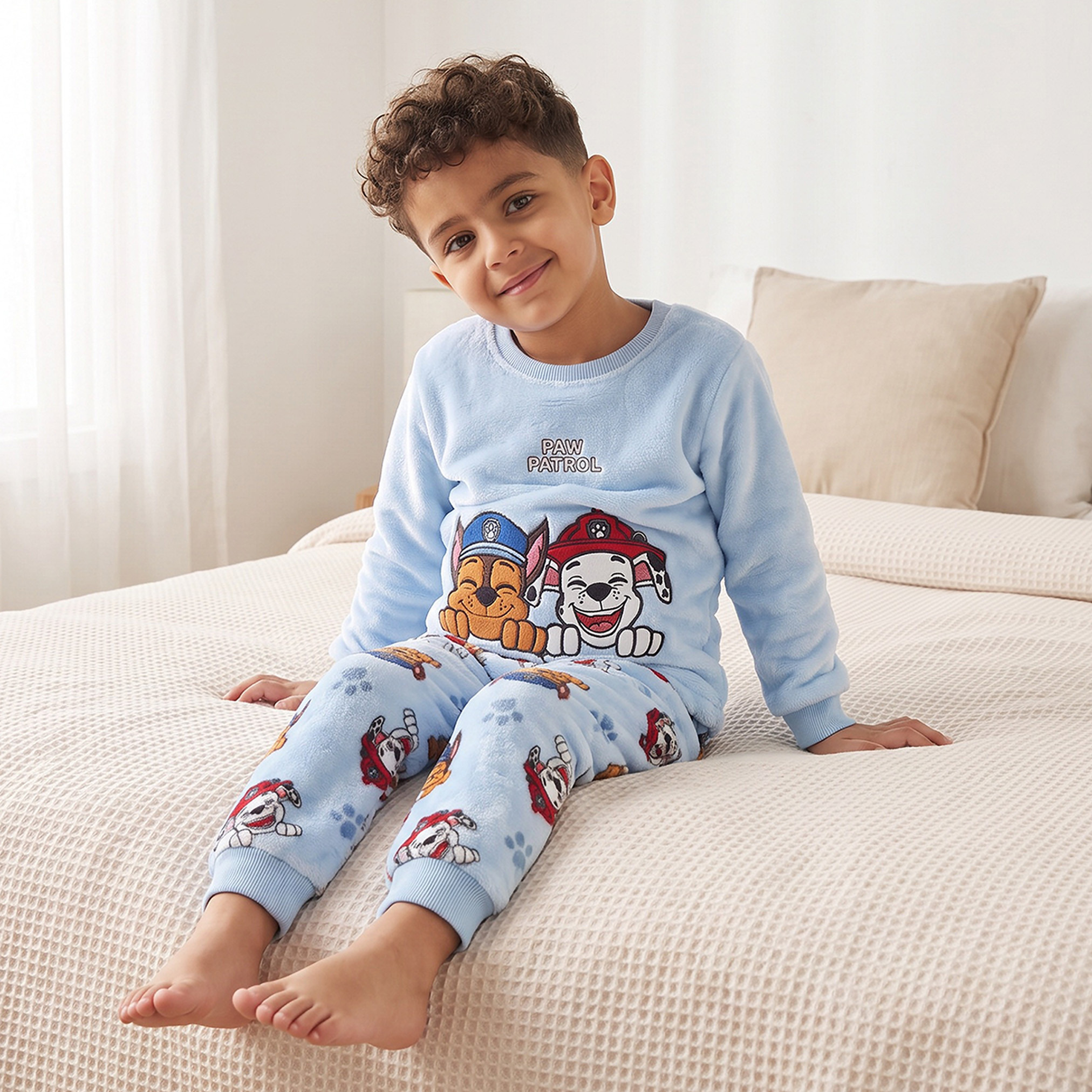 Crew Neck Long Sleeves Pyjama Set with PAW Patrol Print-boys-clothing-nightwear-image-6