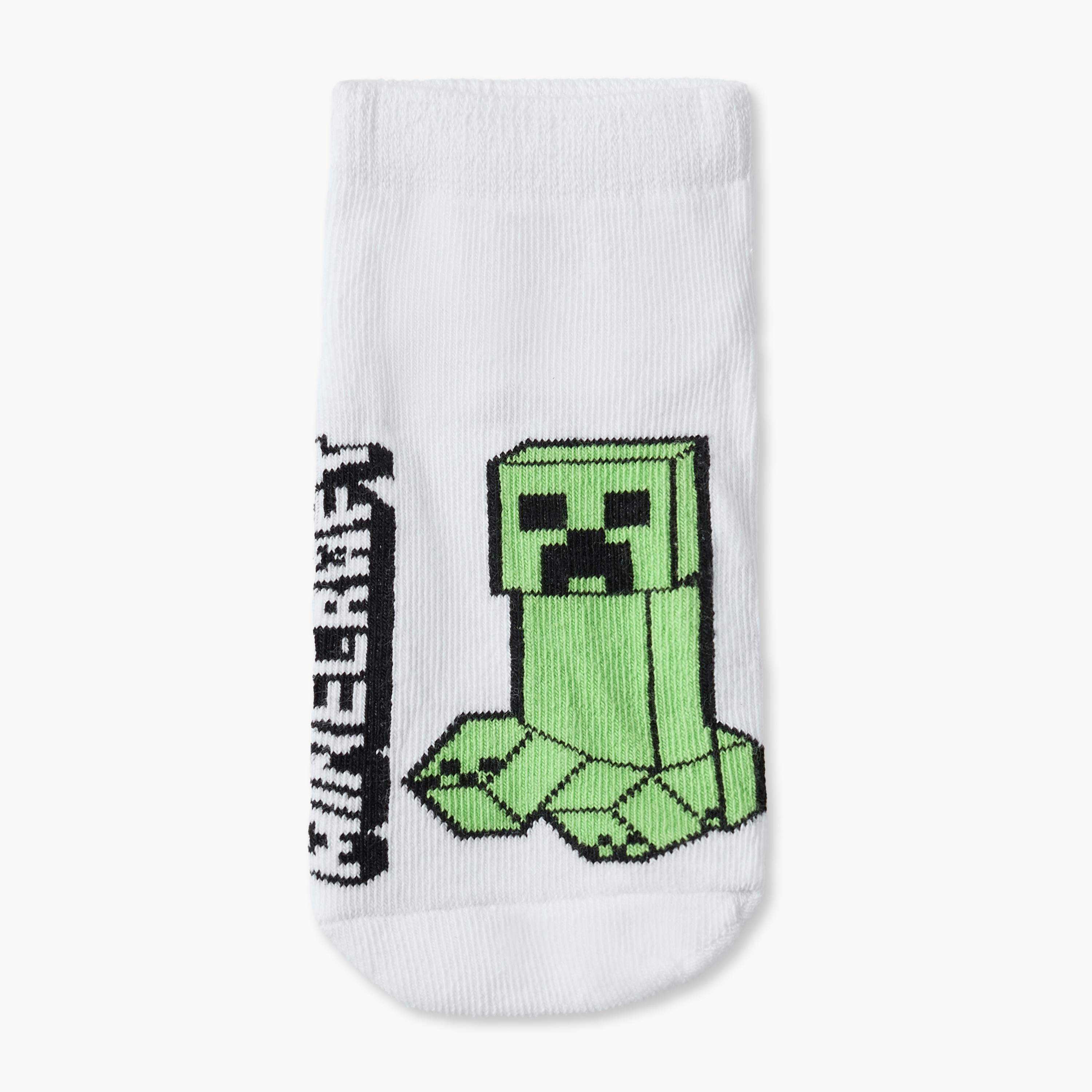 Pack of 3 Minecraft Ankle Length Socks with Gaming Print-boys-accessories-socks-image-2