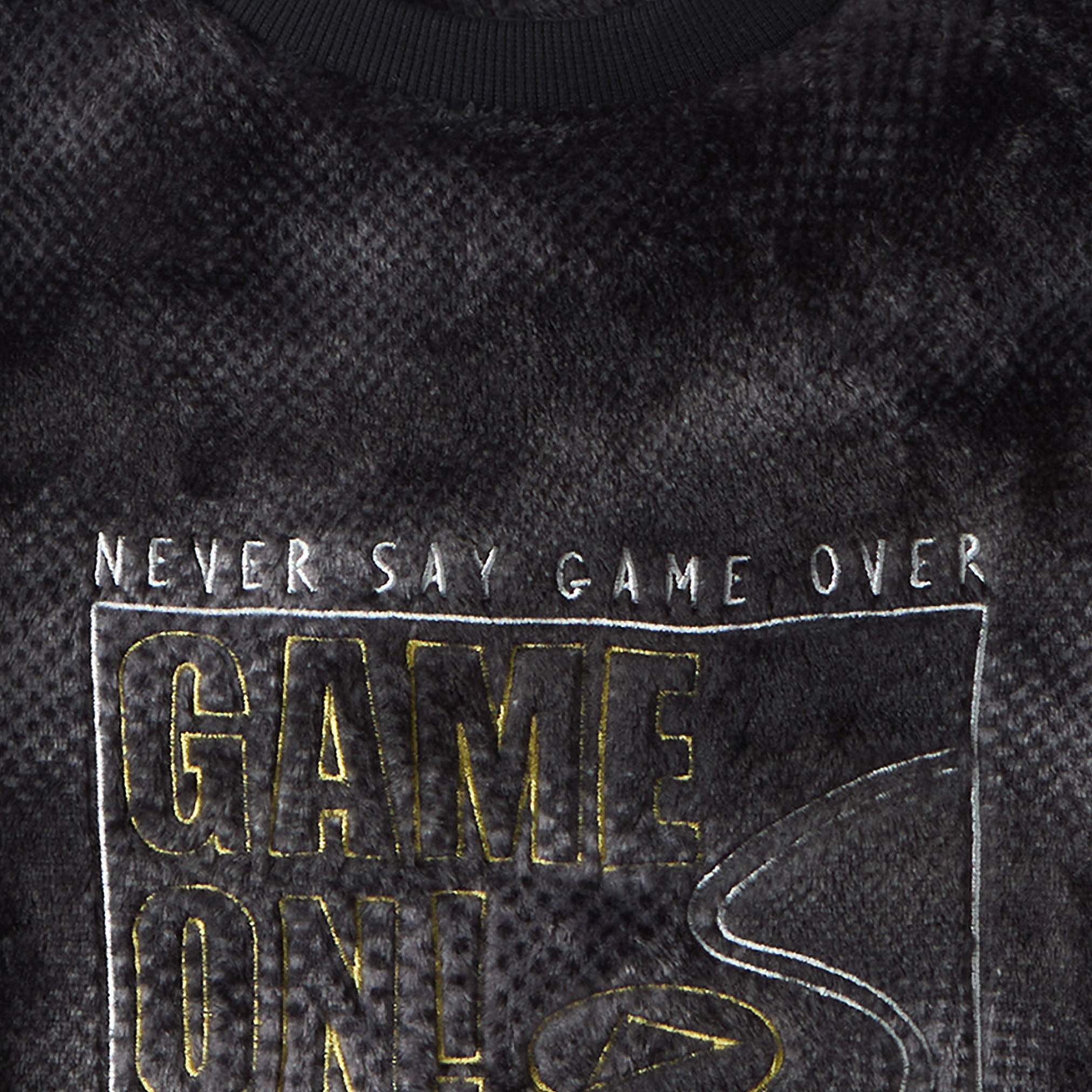 Juniors Crew Neck Long Sleeves Pyjama Set with Gaming Embroidery-boys-clothing-nightwear-image-5