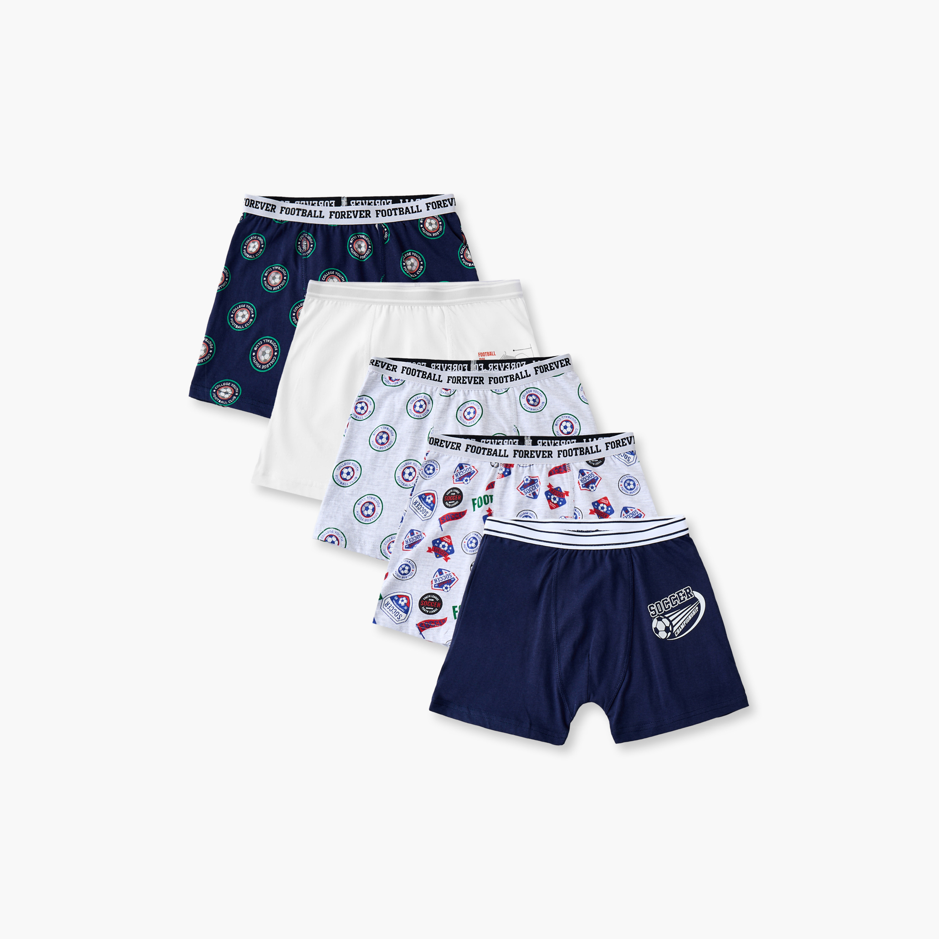 Pack of 5 Juniors Boxers with Football Print-boys-clothing-innerwear-boxersandbriefs-image-1