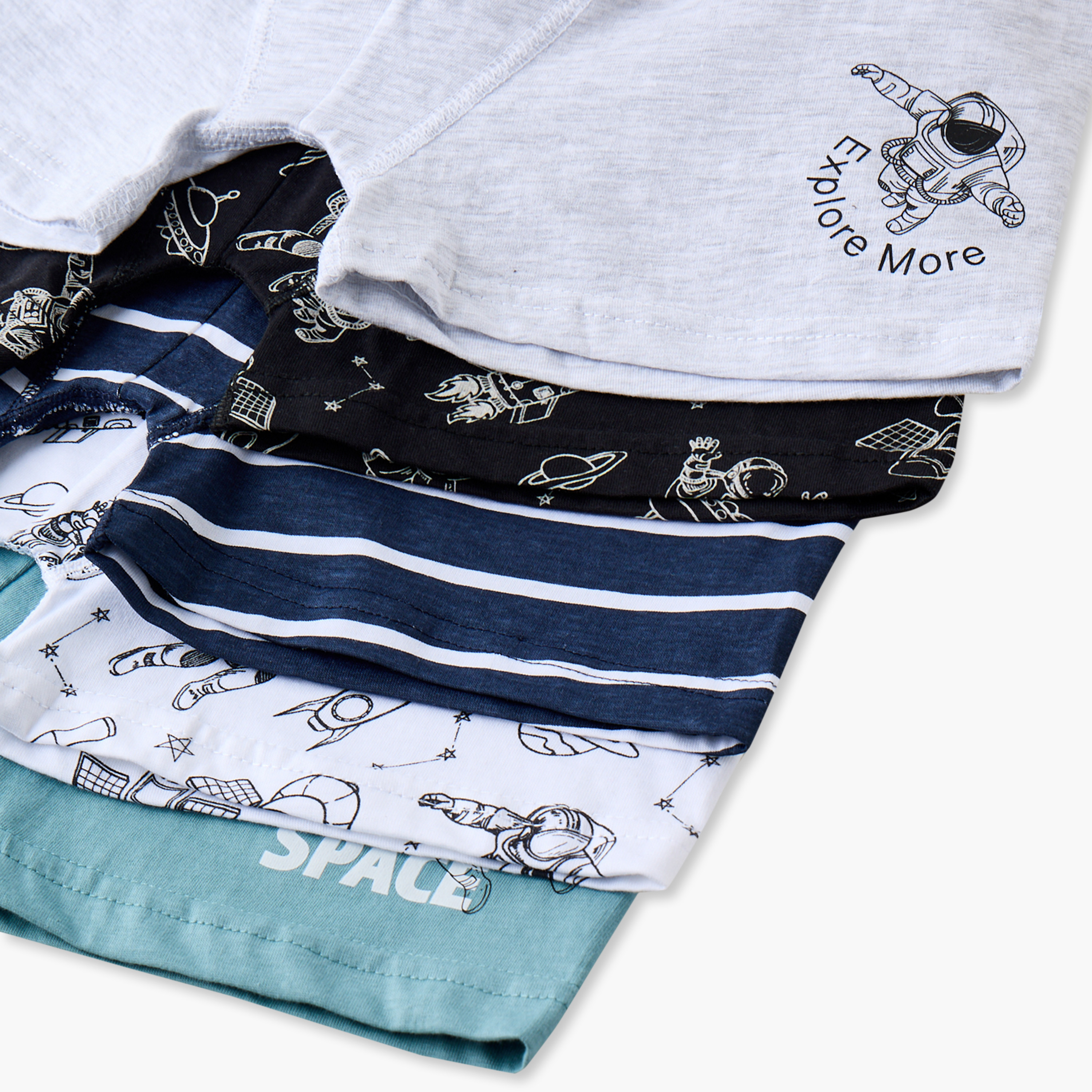 Pack of 5 Juniors Cotton Boxers with Space Print-boys-clothing-innerwear-boxersandbriefs-image-8