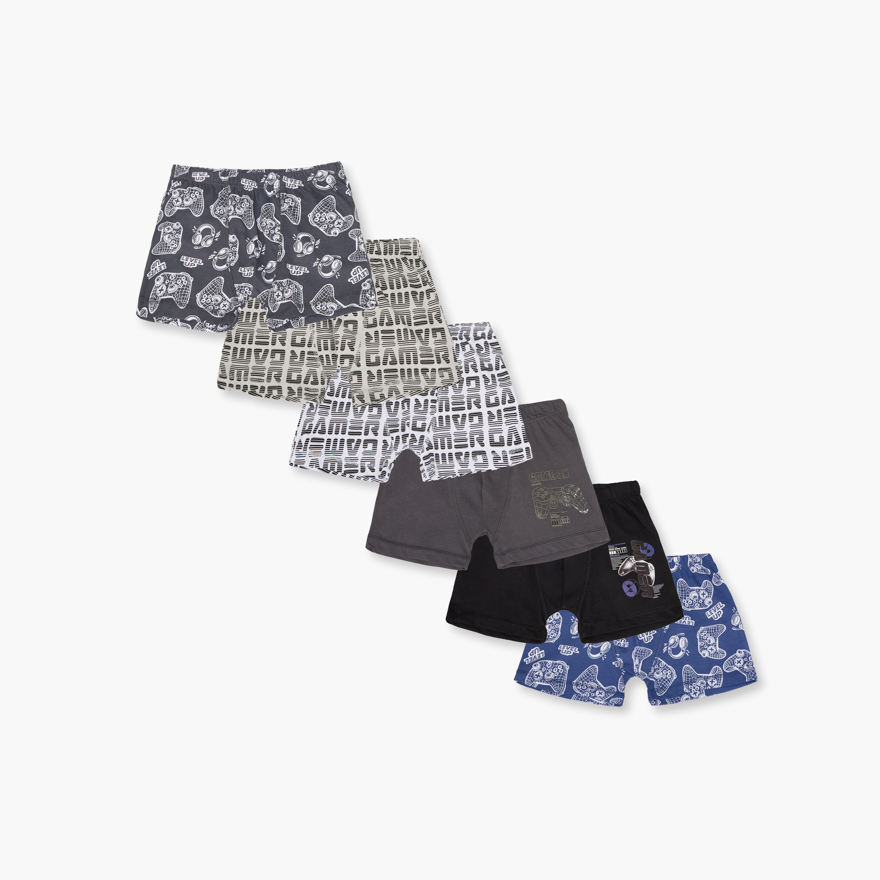 Pack of 6 Juniors Cotton Boxer with Gaming Print-boys-clothing-innerwear-boxersandbriefs-image-1