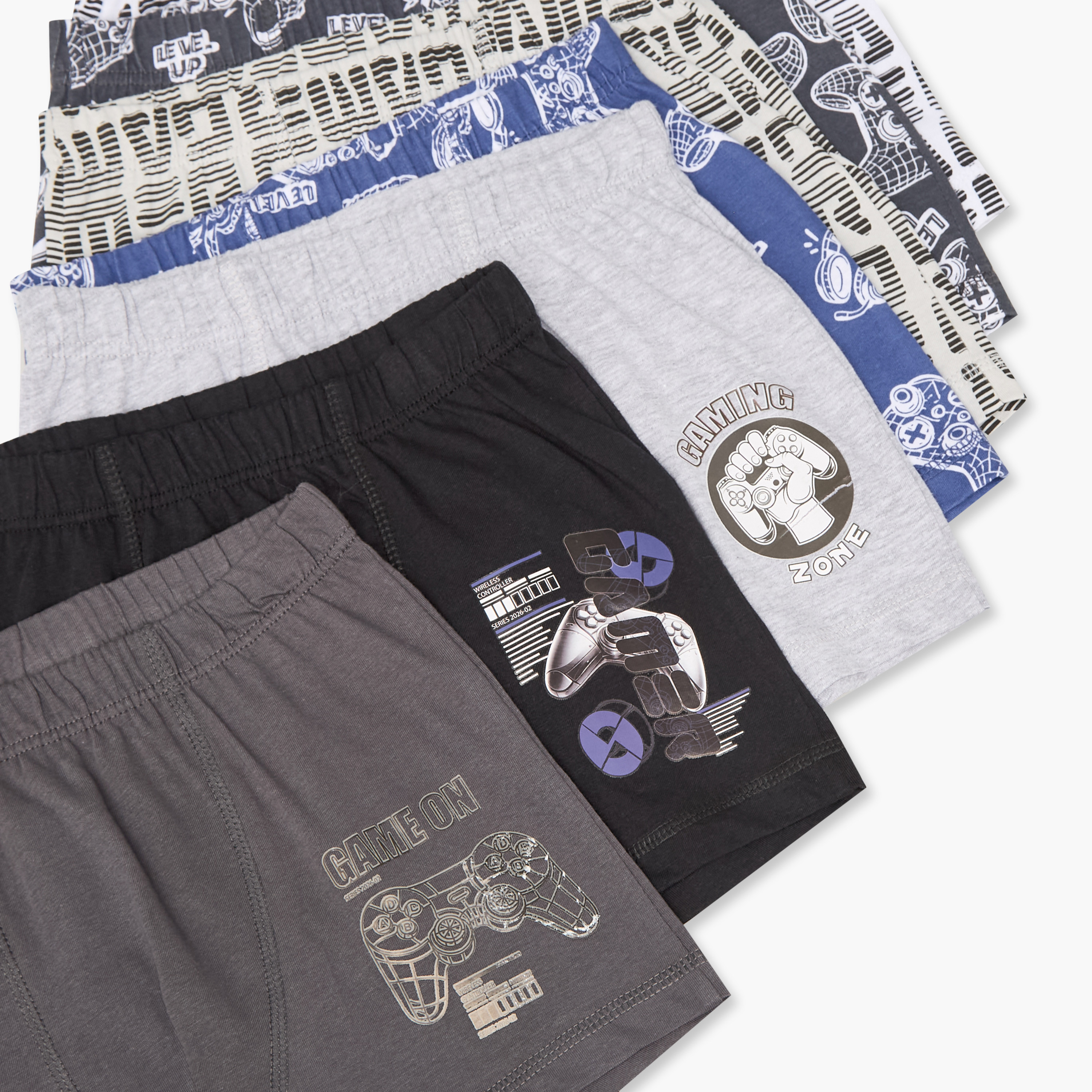 Pack of 6 Juniors Cotton Boxer with Gaming Print-boys-clothing-innerwear-boxersandbriefs-image-9