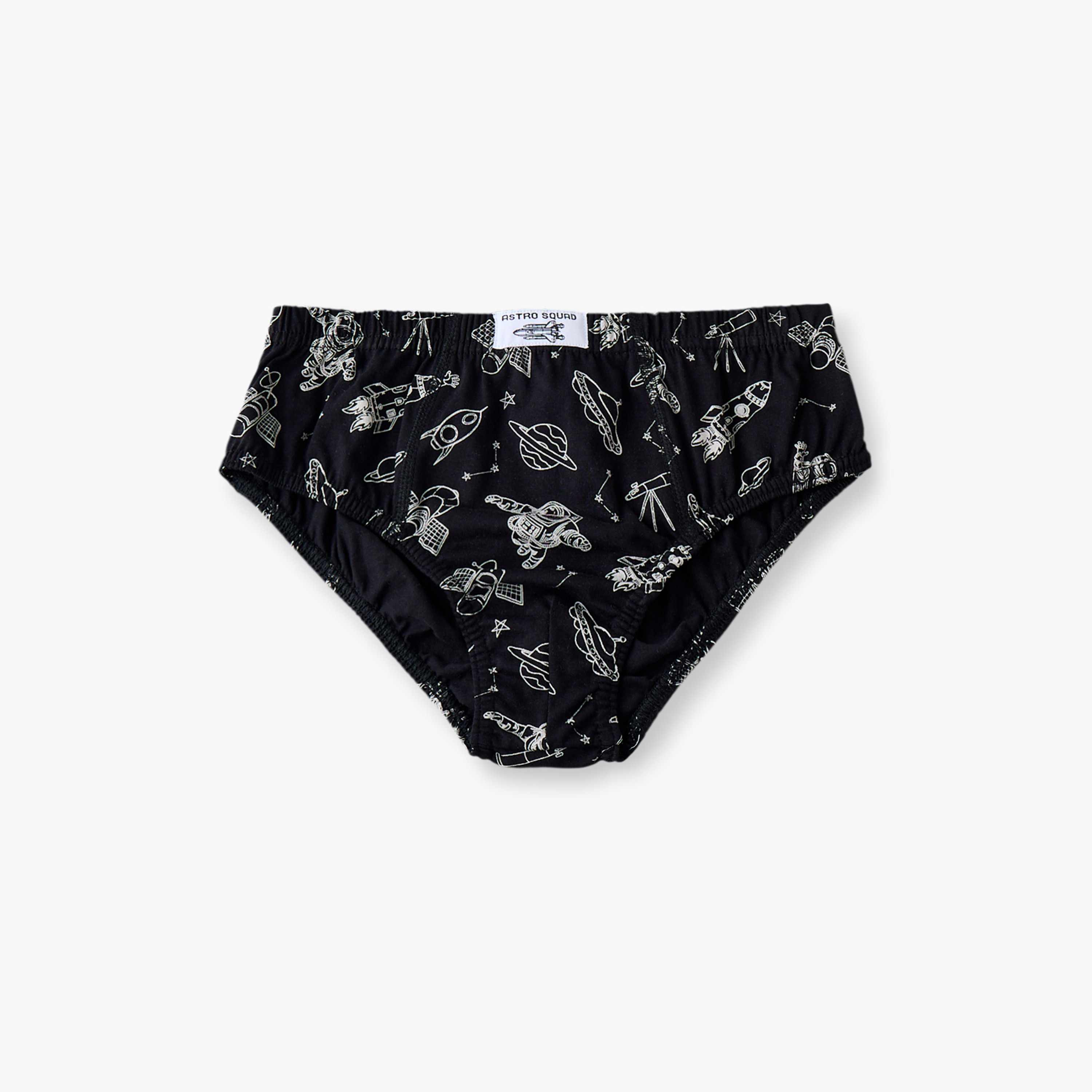 Pack of 7 Juniors Cotton Briefs with Space Print-boys-clothing-innerwear-boxersandbriefs-image-2