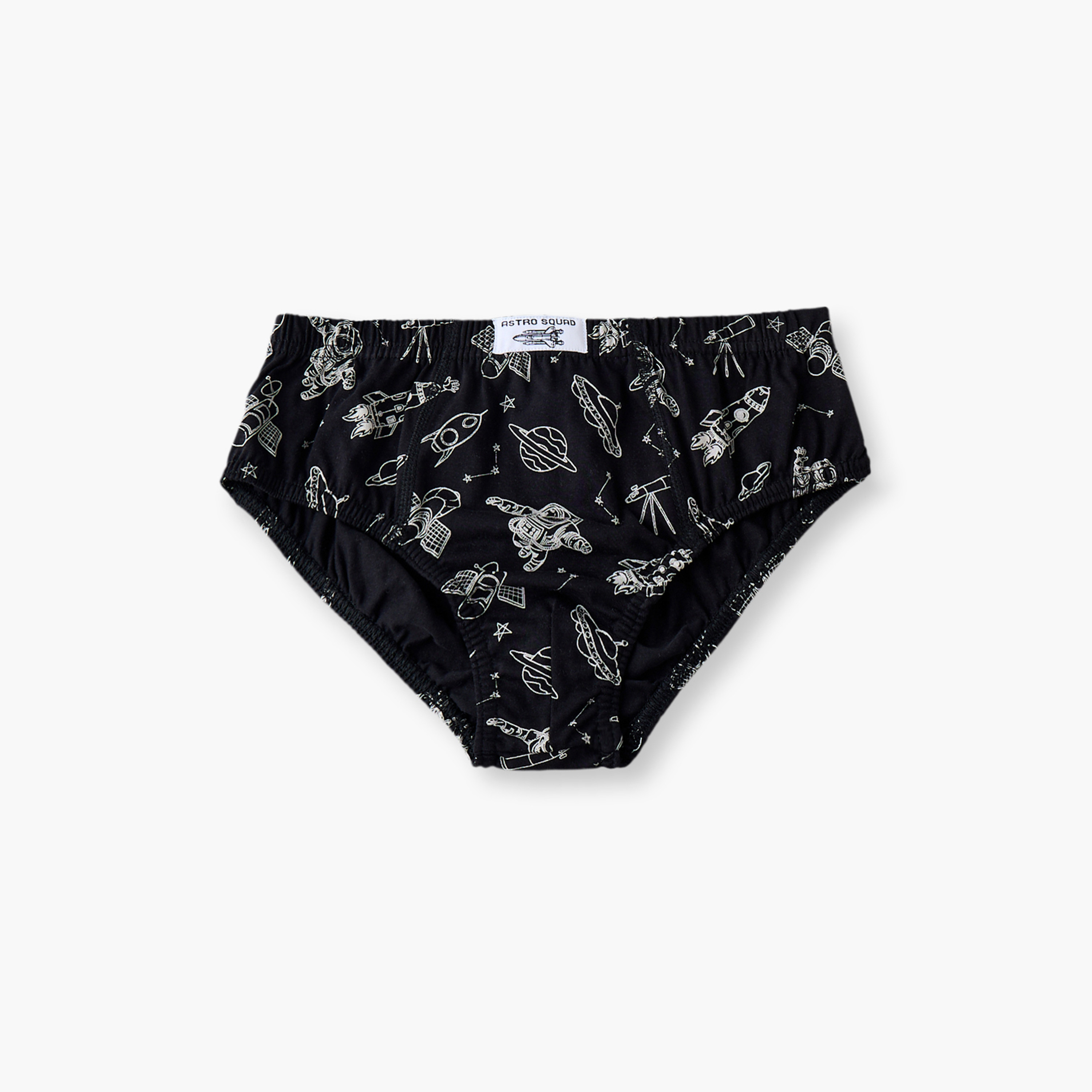 Pack of 7 Juniors Cotton Briefs with Space Print-boys-clothing-innerwear-boxersandbriefs-image-4