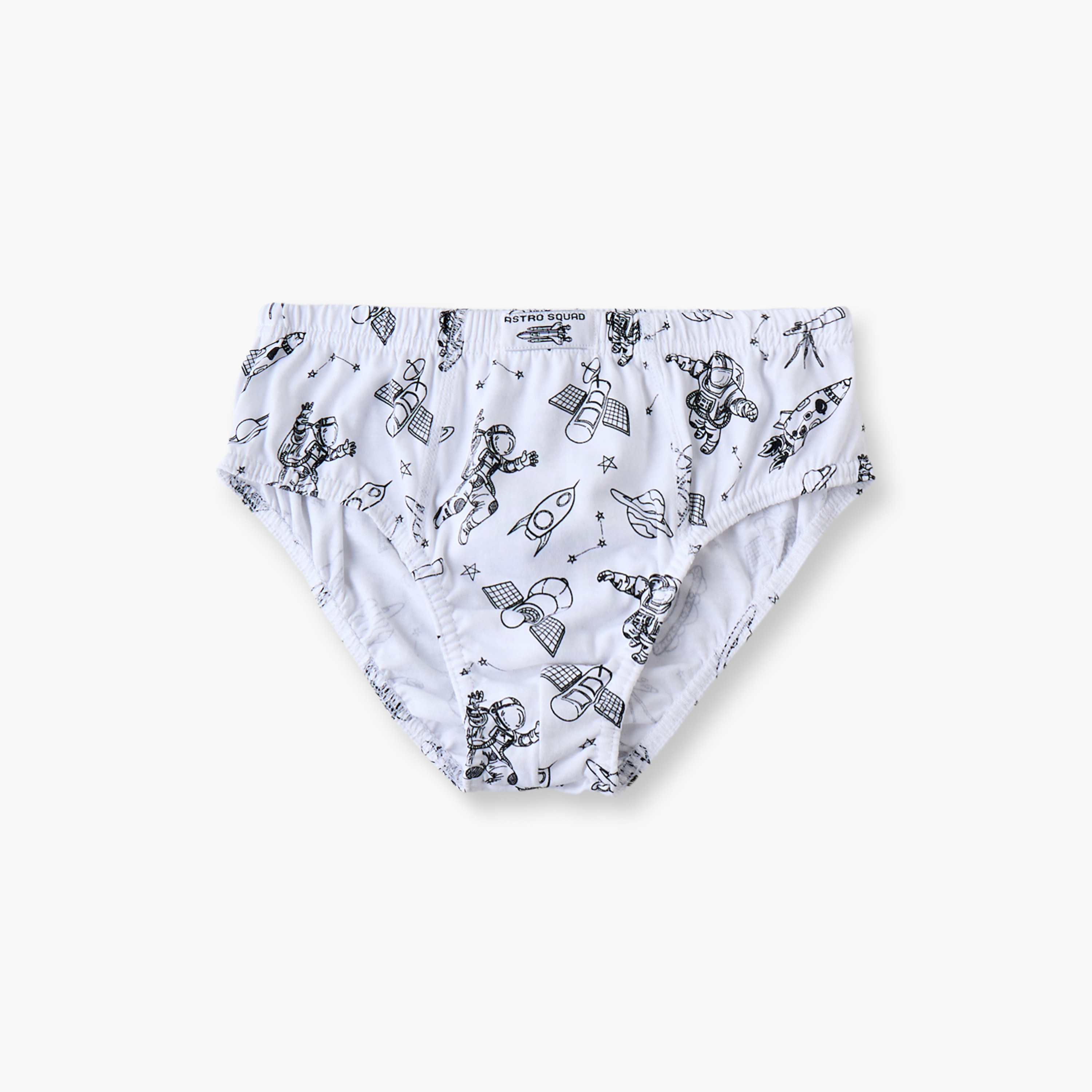 Pack of 7 Juniors Cotton Briefs with Space Print-boys-clothing-innerwear-boxersandbriefs-image-8