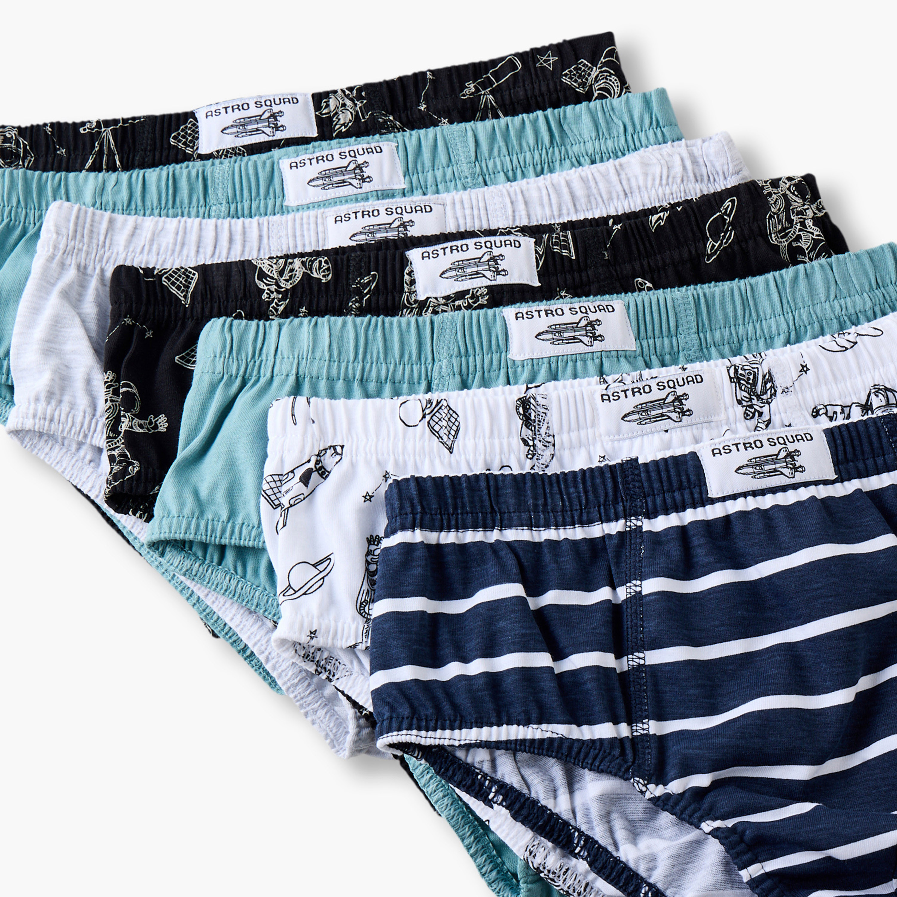 Pack of 7 Juniors Cotton Briefs with Space Print-boys-clothing-innerwear-boxersandbriefs-image-9