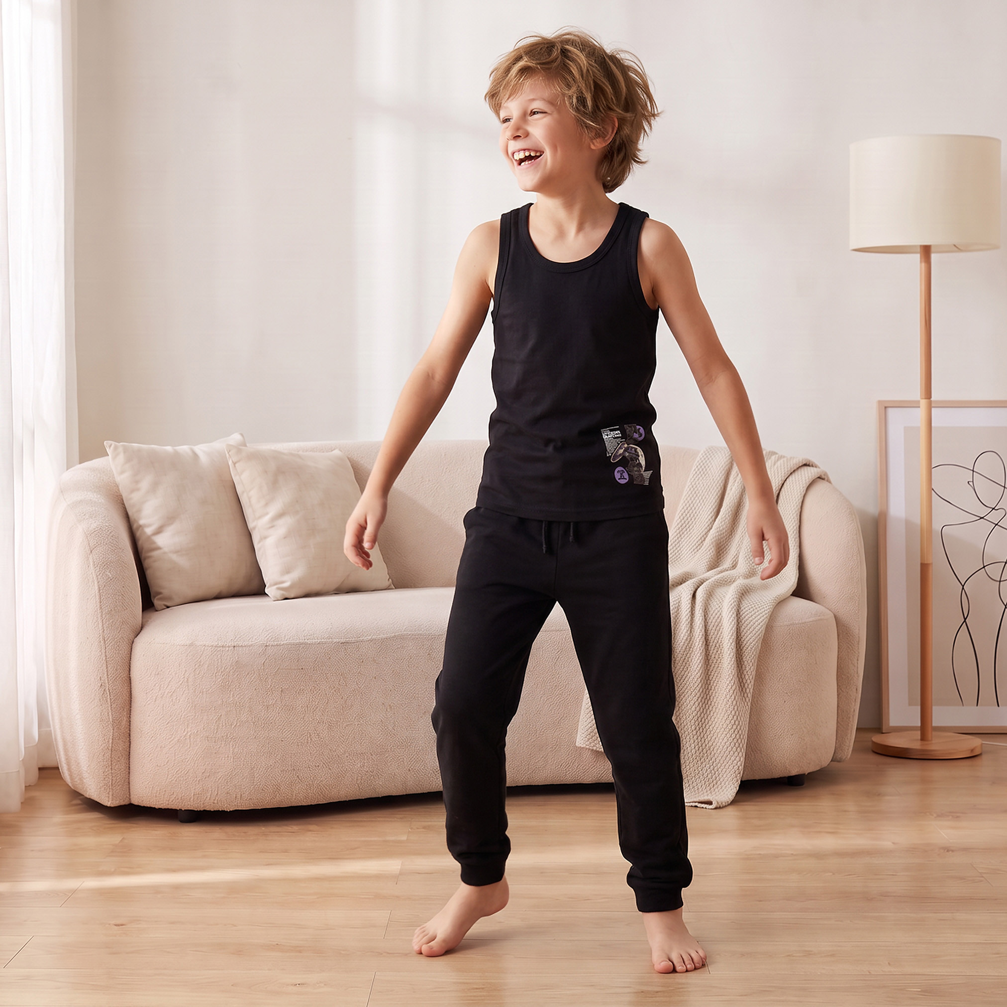 طقم فيست قطن بياقة مستديرة وطبعات ألعاب من جونيورز - 7 قطع-boys-clothing-innerwear-vests-image-2