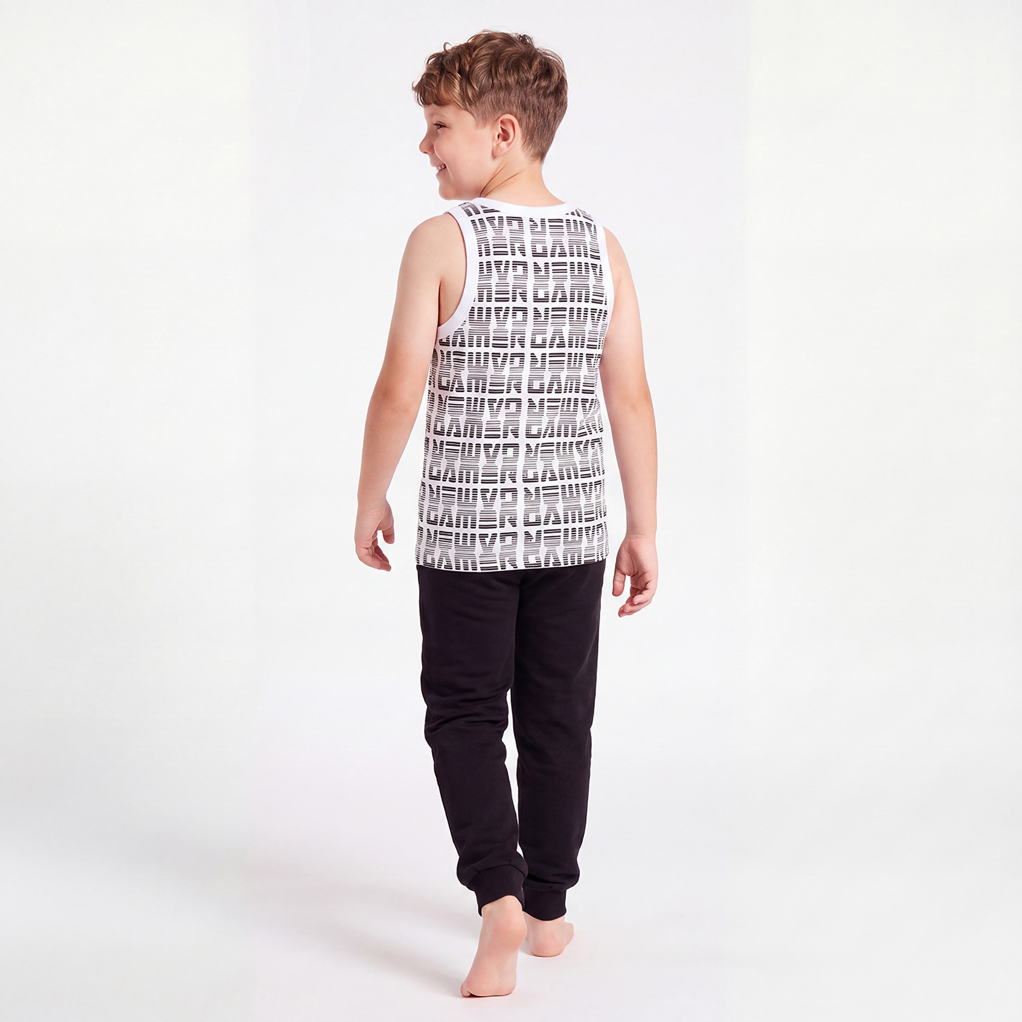 طقم فيست قطن بياقة مستديرة وطبعات ألعاب من جونيورز - 7 قطع-boys-clothing-innerwear-vests-image-7