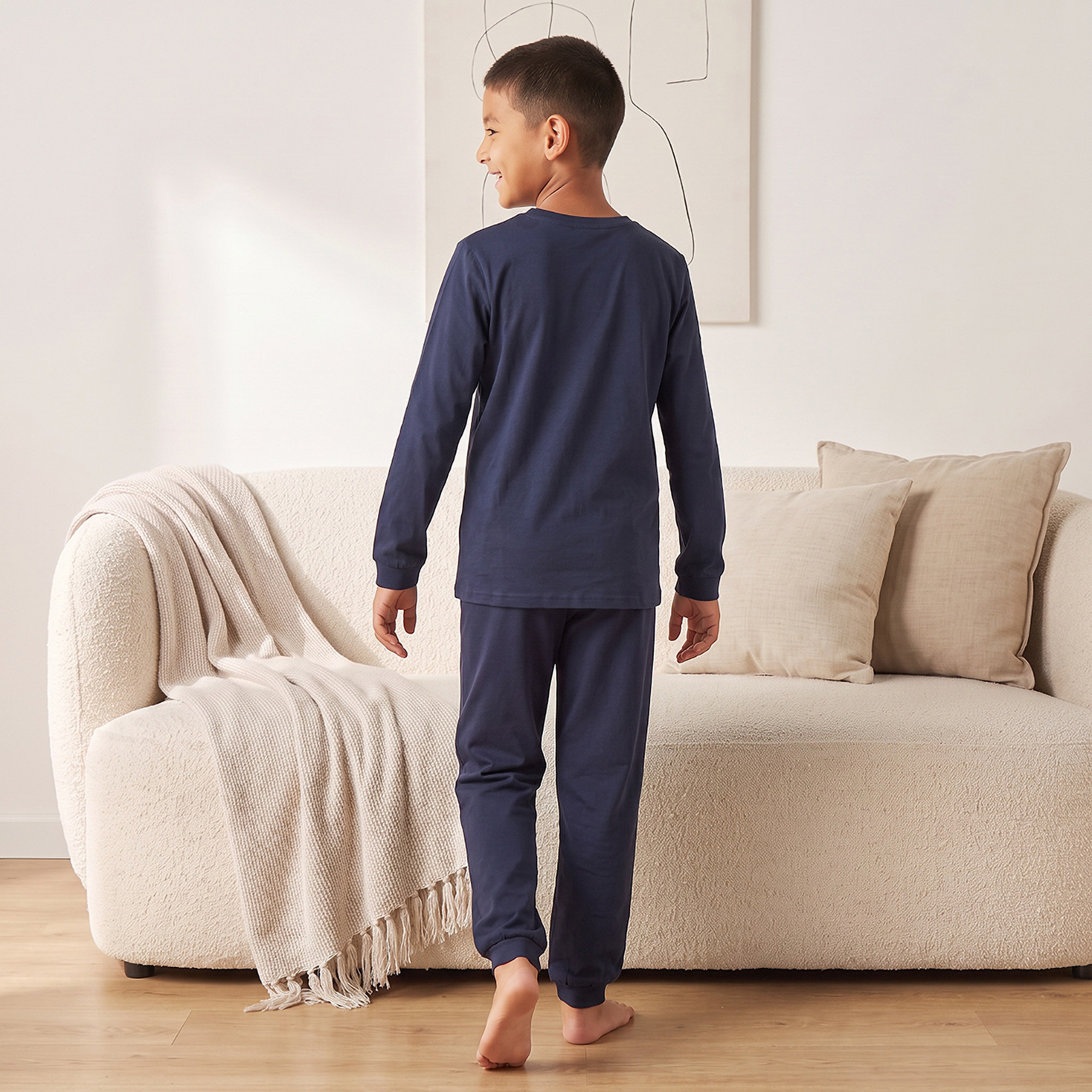 PlayStation Cotton Crew Neck Long Sleeves Pyjama Set with Gamer Print-boys-clothing-nightwear-image-2