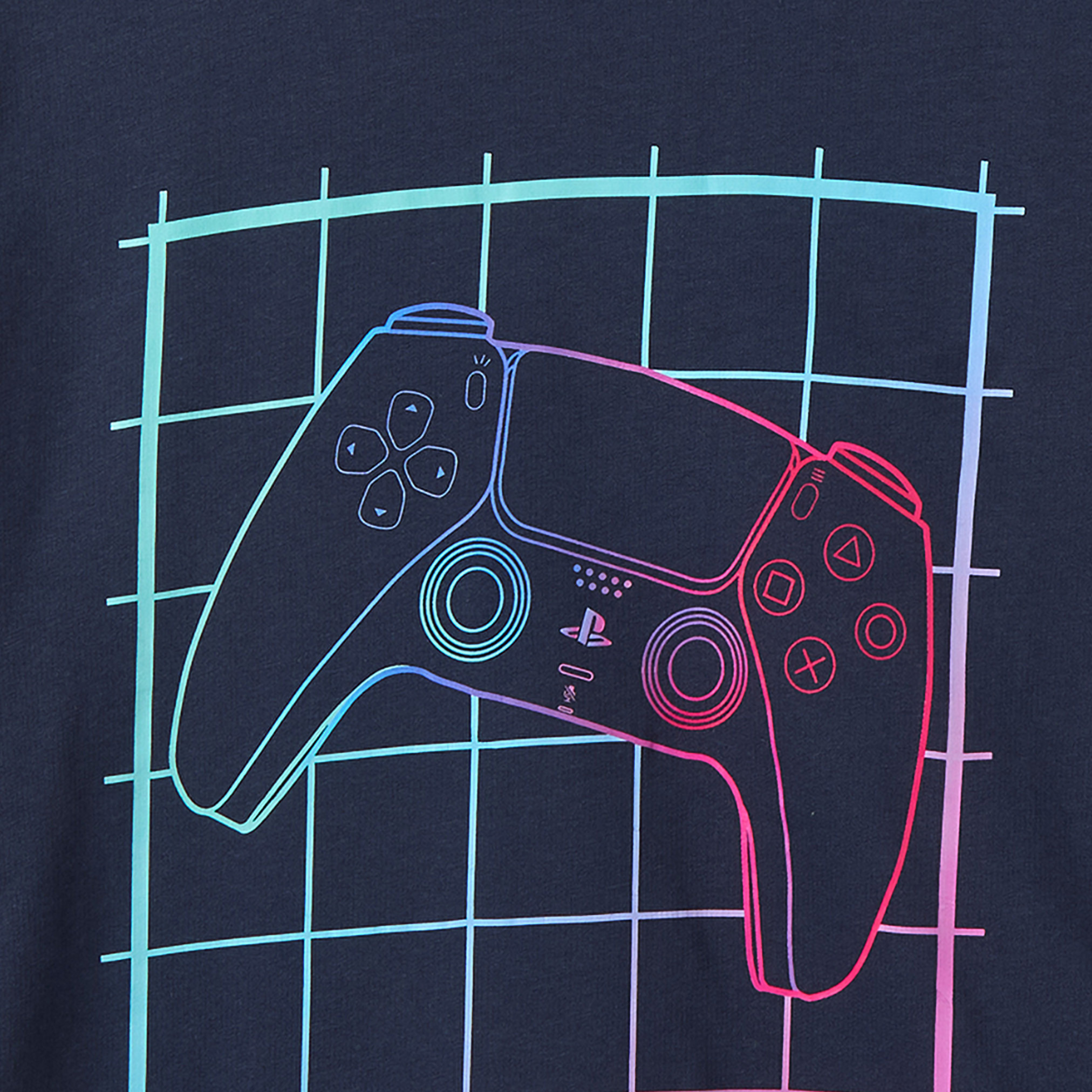 PlayStation Cotton Crew Neck Long Sleeves Pyjama Set with Gamer Print-boys-clothing-nightwear-image-7