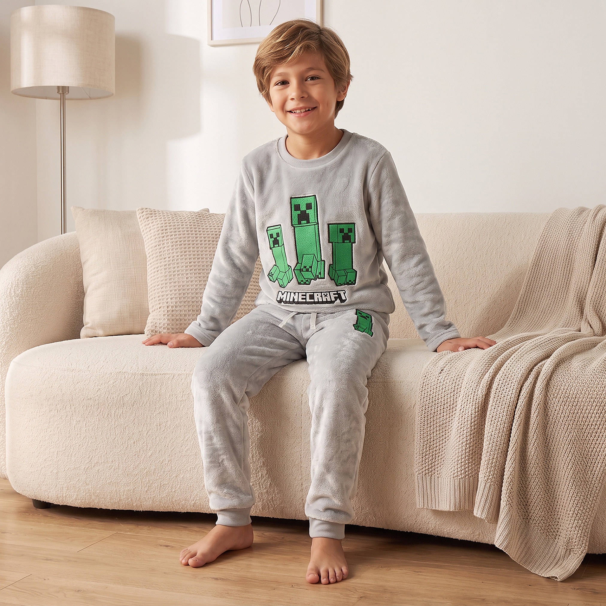 Pack of 2 Minecraft Crew Neck Long Sleeves Pyjama Set with Prints-boys-clothing-nightwear-image-10
