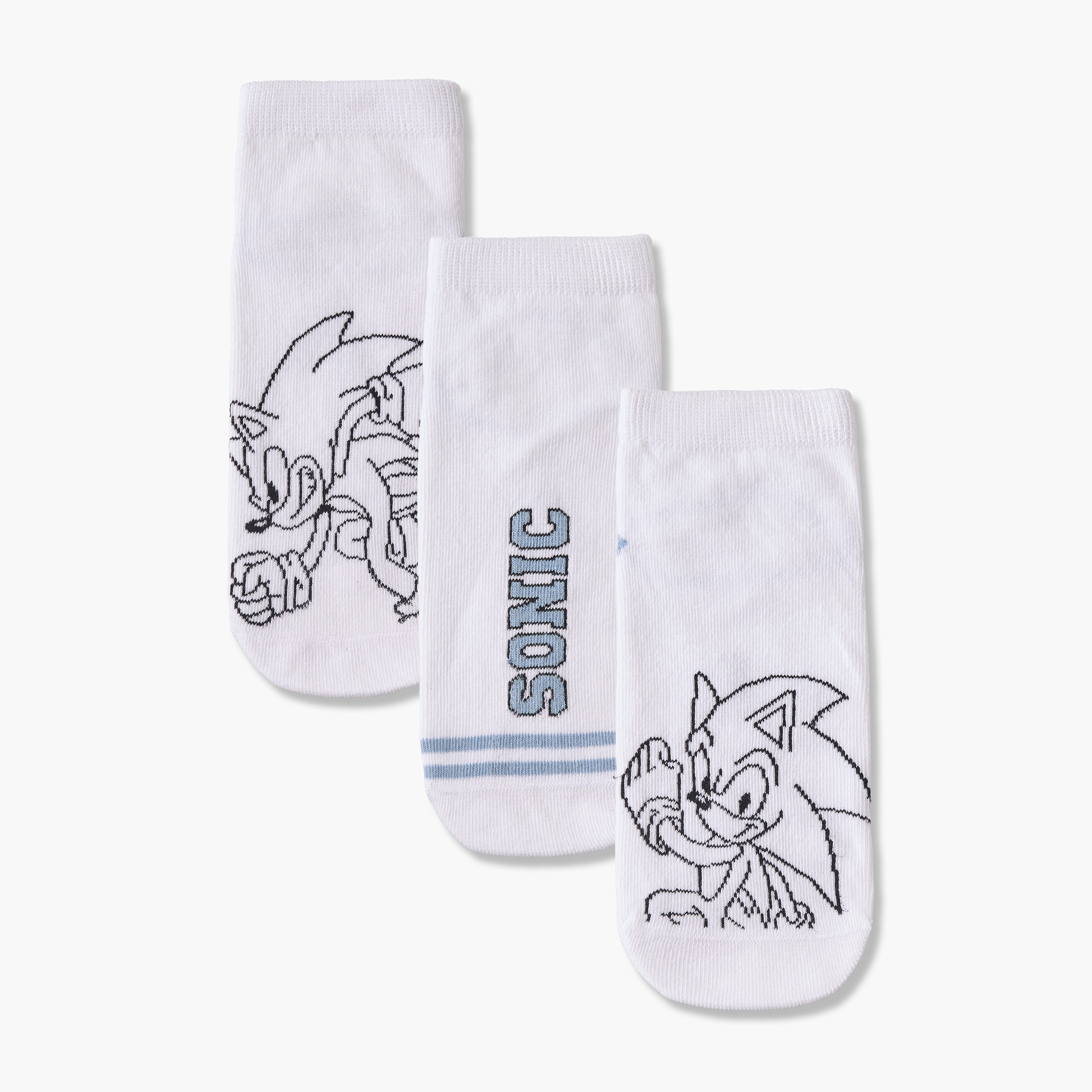 Pack of 3 Boys Socks with Sonic the Hedgehog Print-boys-accessories-socks-image-1