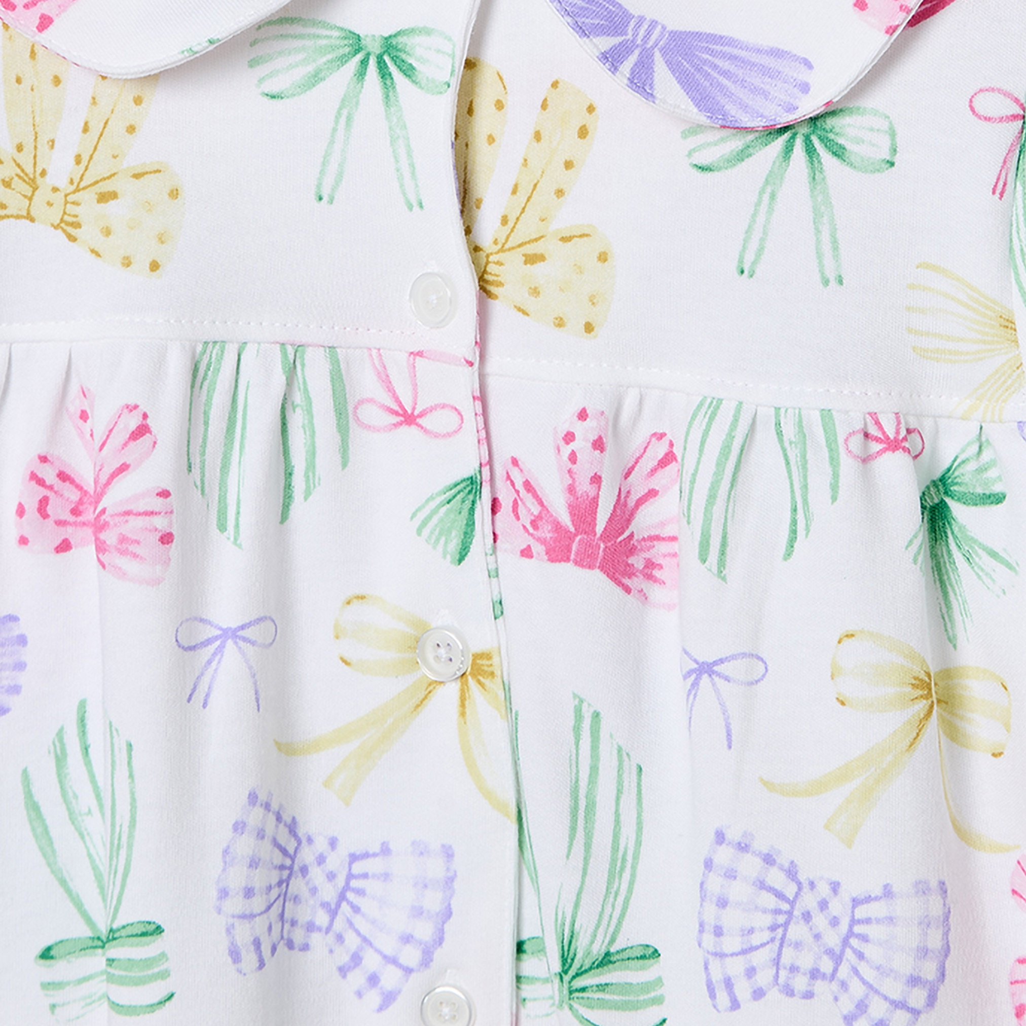 طقم بيجاما قطن بياقة بيتر بان وأكمام طويلة وطبعات فيونكة من جونيورز-girls-clothing-nightwear-image-6