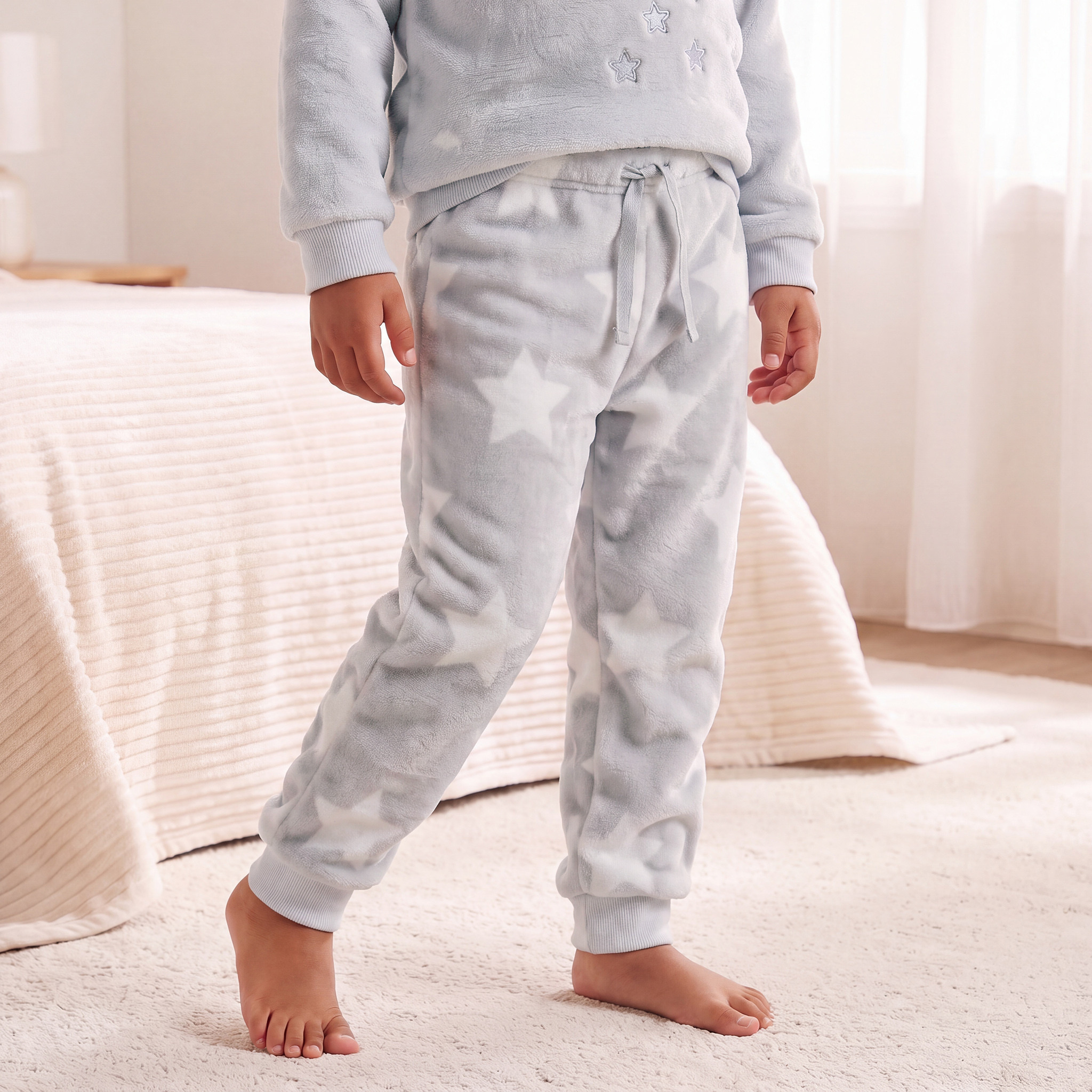 Juniors Crew Neck Long Sleeves Pyjama Set with Swan Applique-girls-clothing-nightwear-image-3