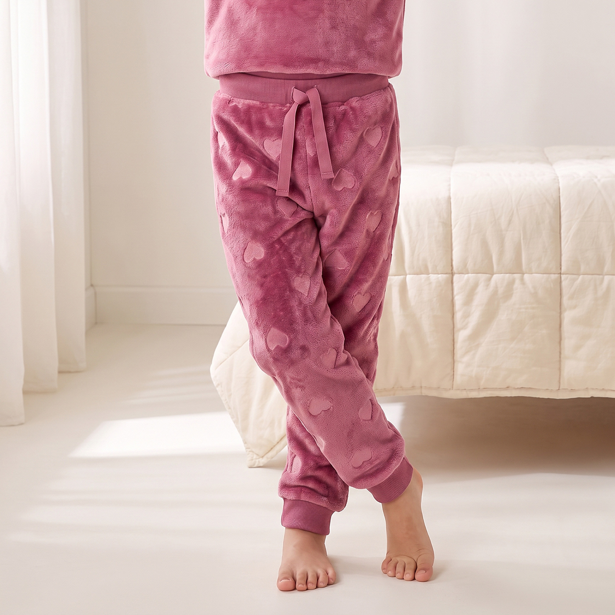 Juniors Crew Neck Long Sleeves Pyjama Set with Fox Applique-girls-clothing-nightwear-image-3