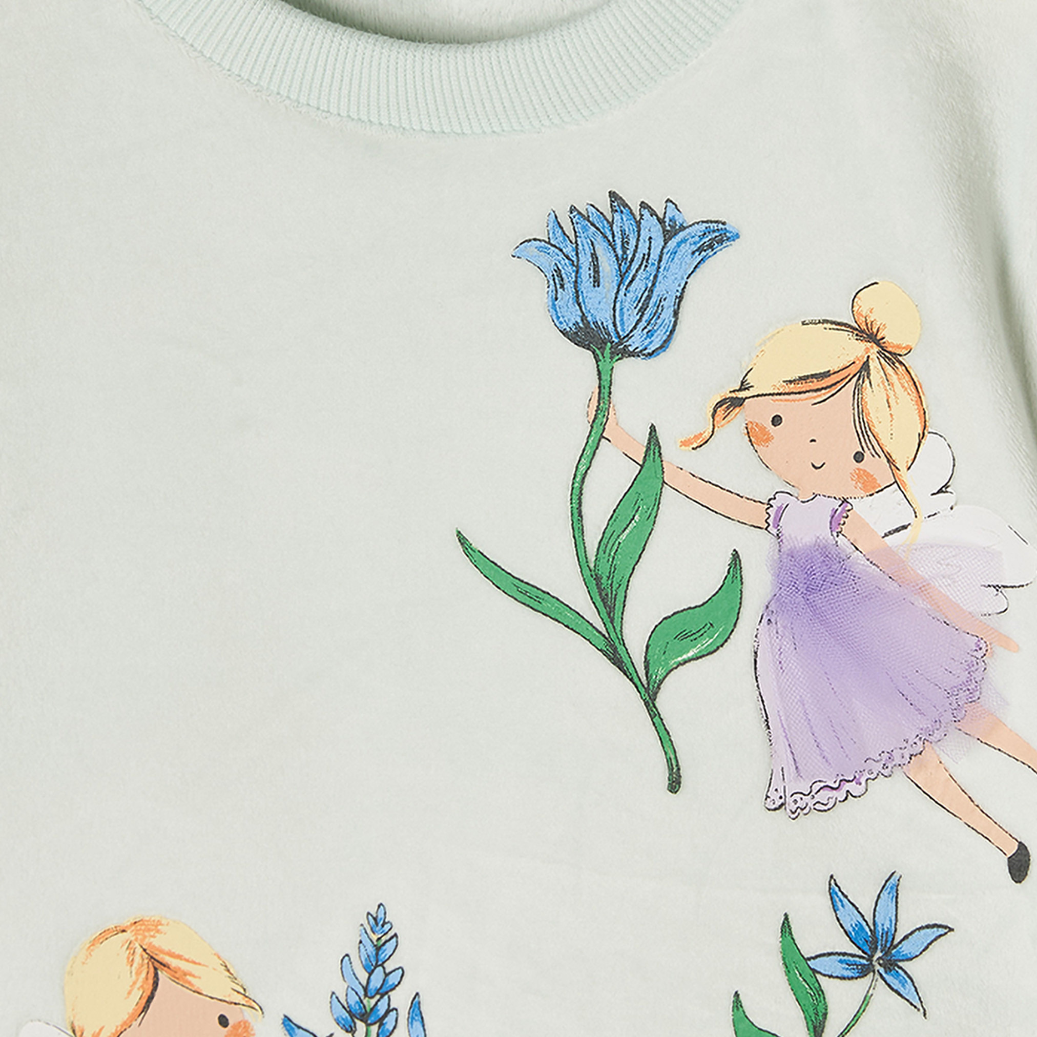 طقم بيجاما قطن بياقة ضيقة وأكمام طويلة بطبعات جنيات من جونيورز-girls-clothing-nightwear-image-5