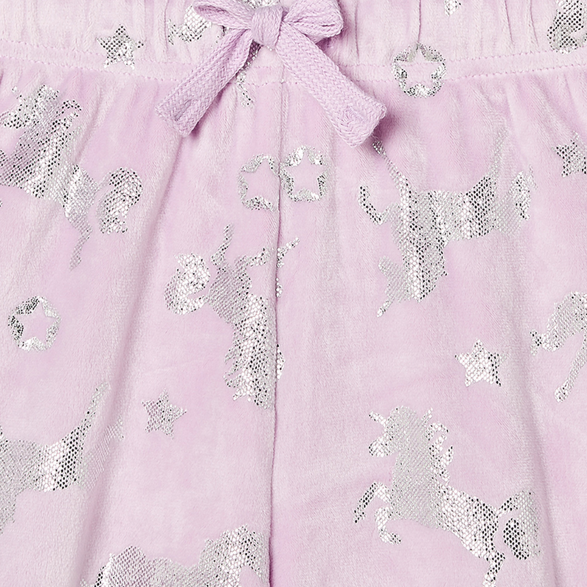 Juniors Crew Neck Long Sleeves Pyjama Set with Unicorn Applique-girls-clothing-nightwear-image-7