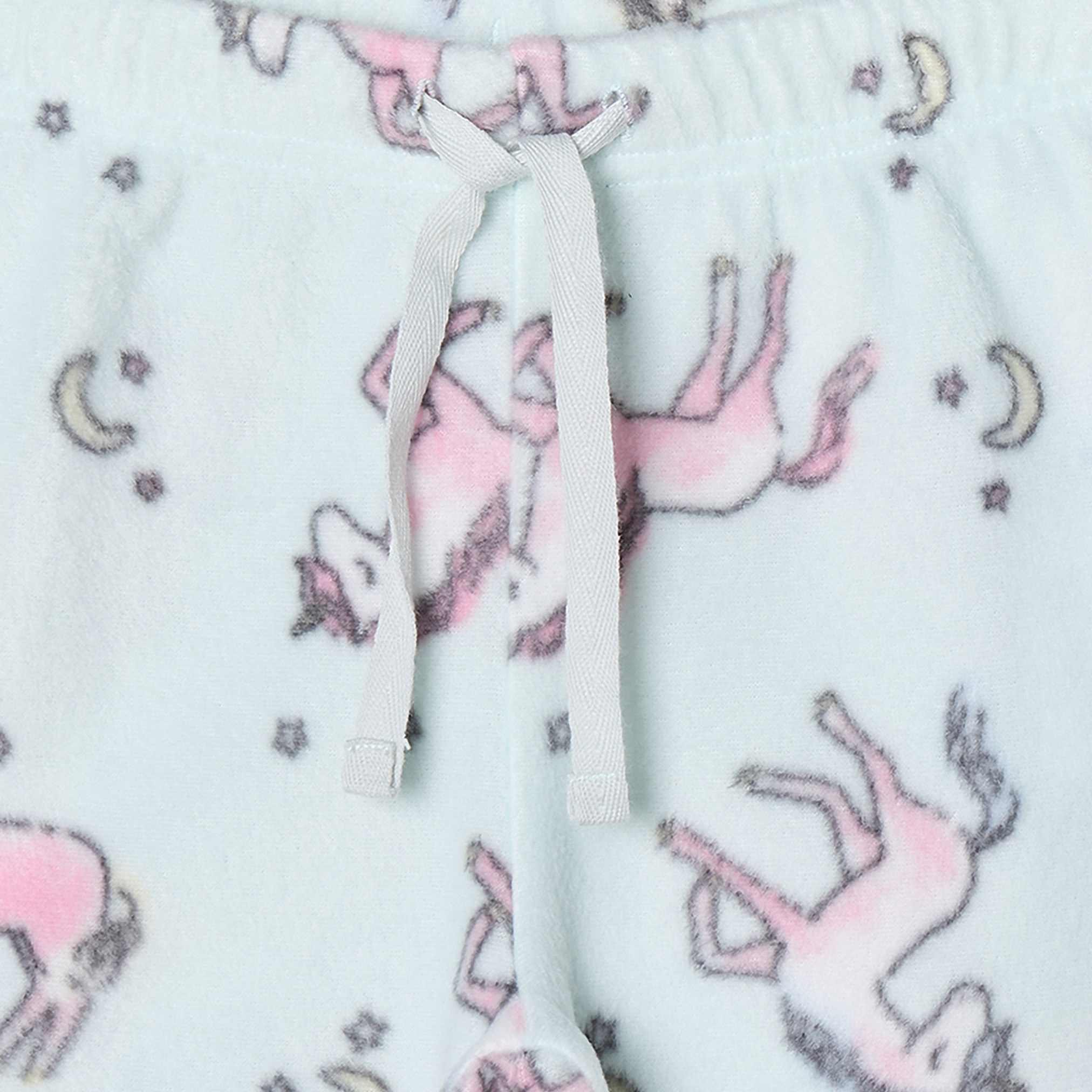 Juniors Crew Neck Long Sleeves Pyjama Set with Unicorn Print-girls-clothing-nightwear-image-6