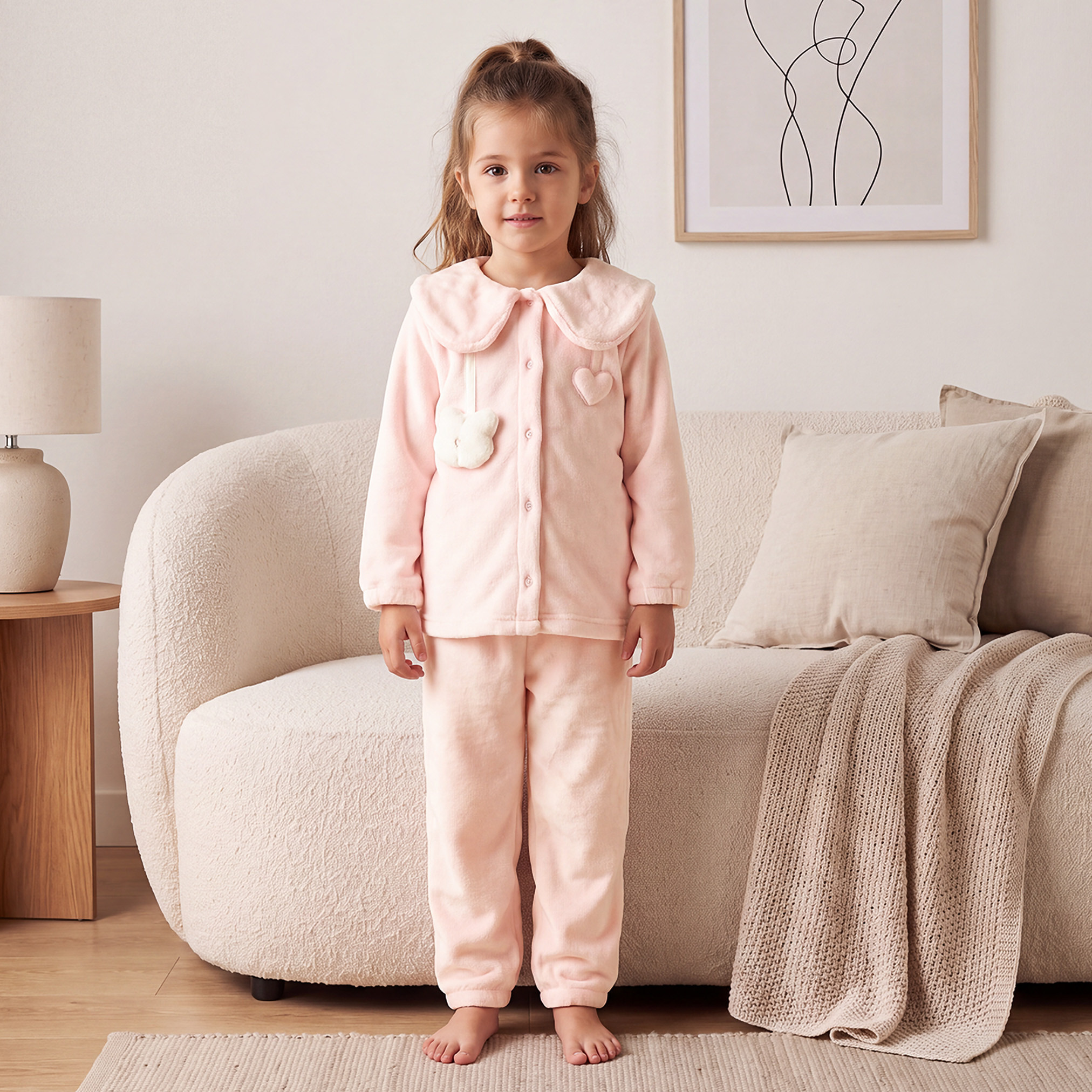 طقم بيجاما بياقة وأكمام طويلة وزخارف من جونيورز-girls-clothing-nightwear-image-1