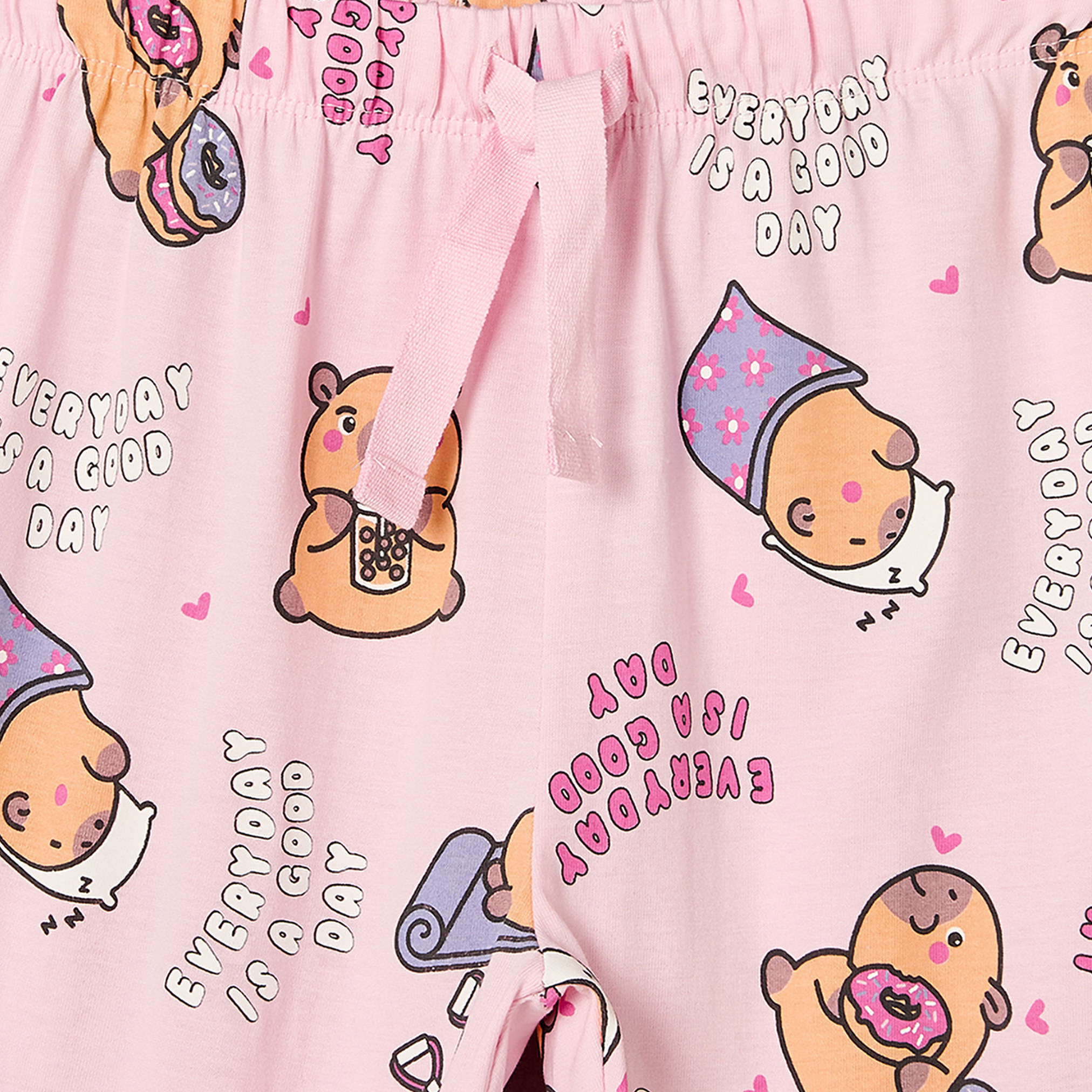 طقم بيجاما قطن بياقة مستديرة وأكمام طويلة بطبعات من جونيورز-girls-clothing-nightwear-image-6