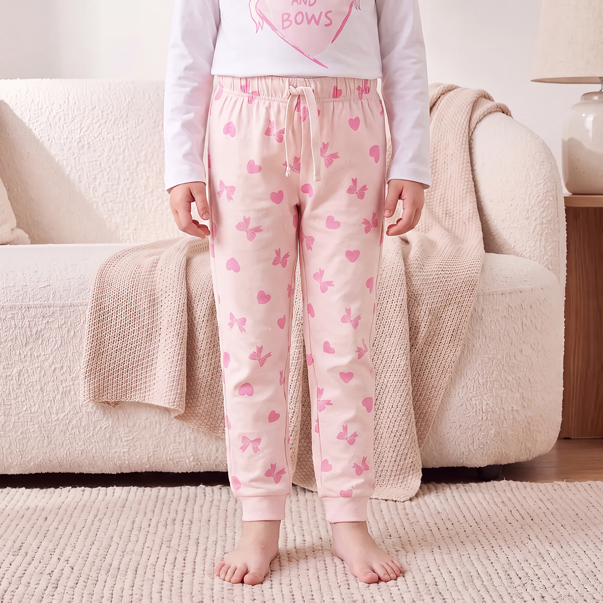 طقم بيجاما قطن بطبعات فيونكات وياقة ضيقة وأكمام طويلة من جونيورز-girls-clothing-nightwear-image-3