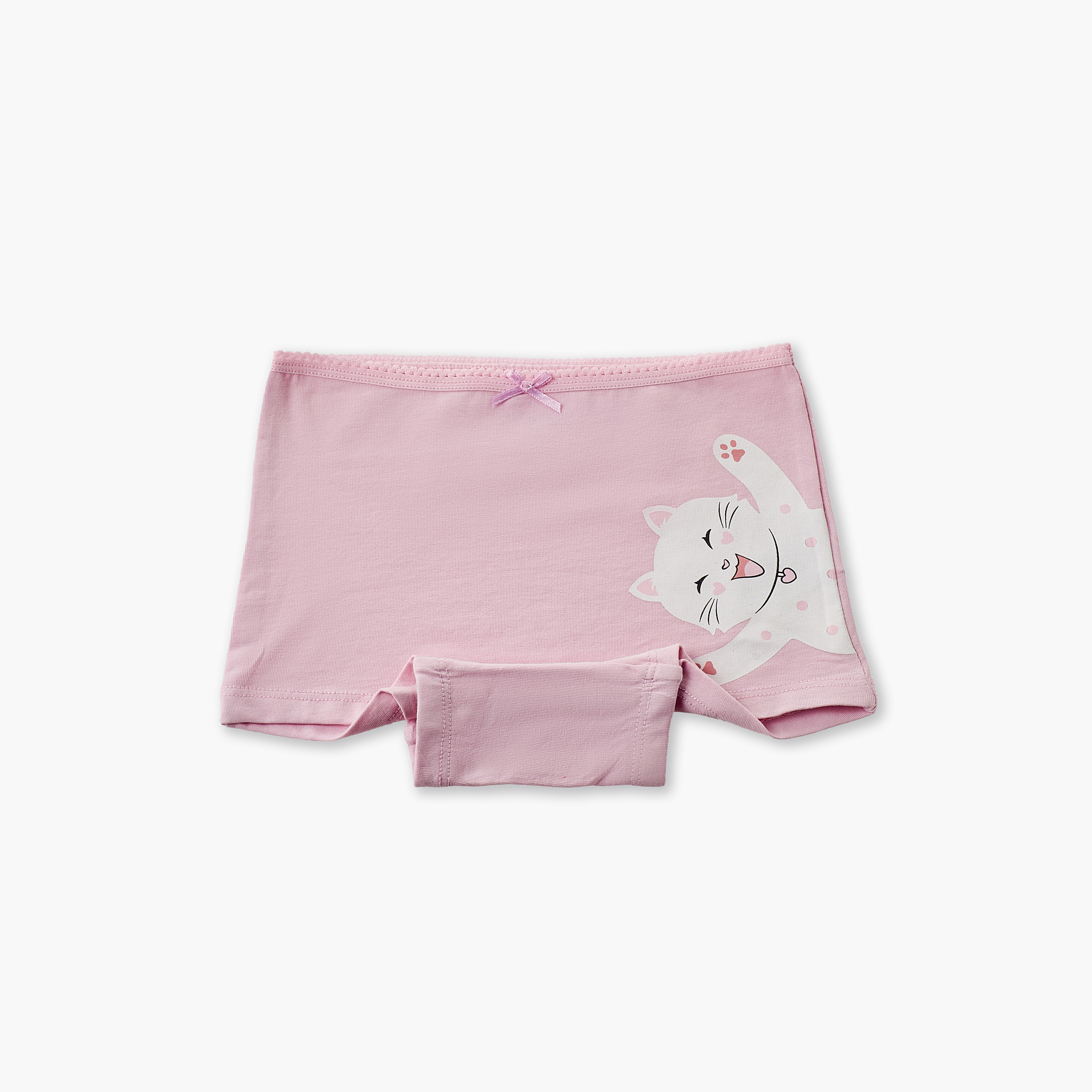 Pack of 5 Juniors Boxer Briefs with Cat Print-girls-clothing-innerwear-panties-image-6