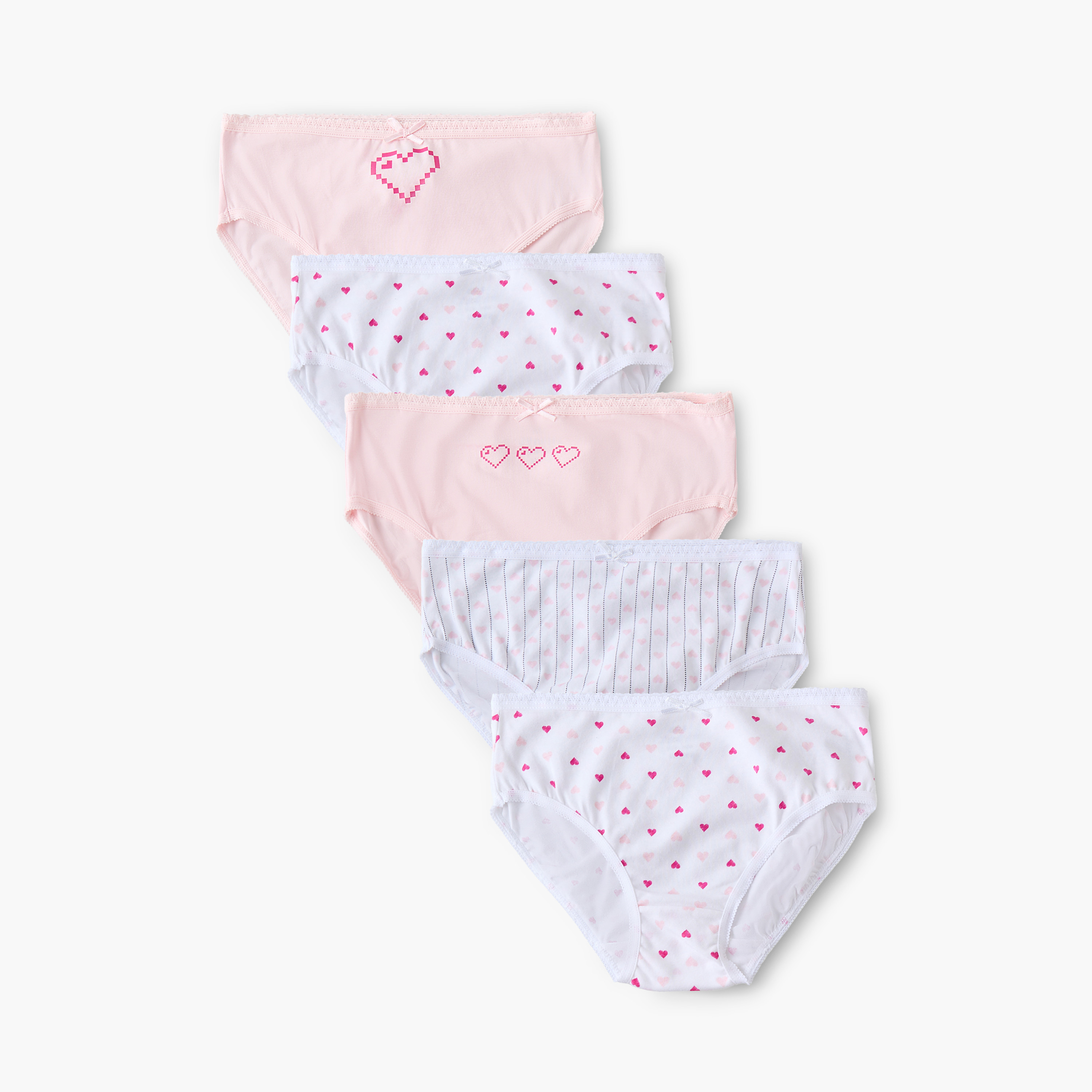 طقم سراويل داخلية بطبعات قلب 5 قطع من جونيورز-girls-clothing-innerwear-panties-image-1