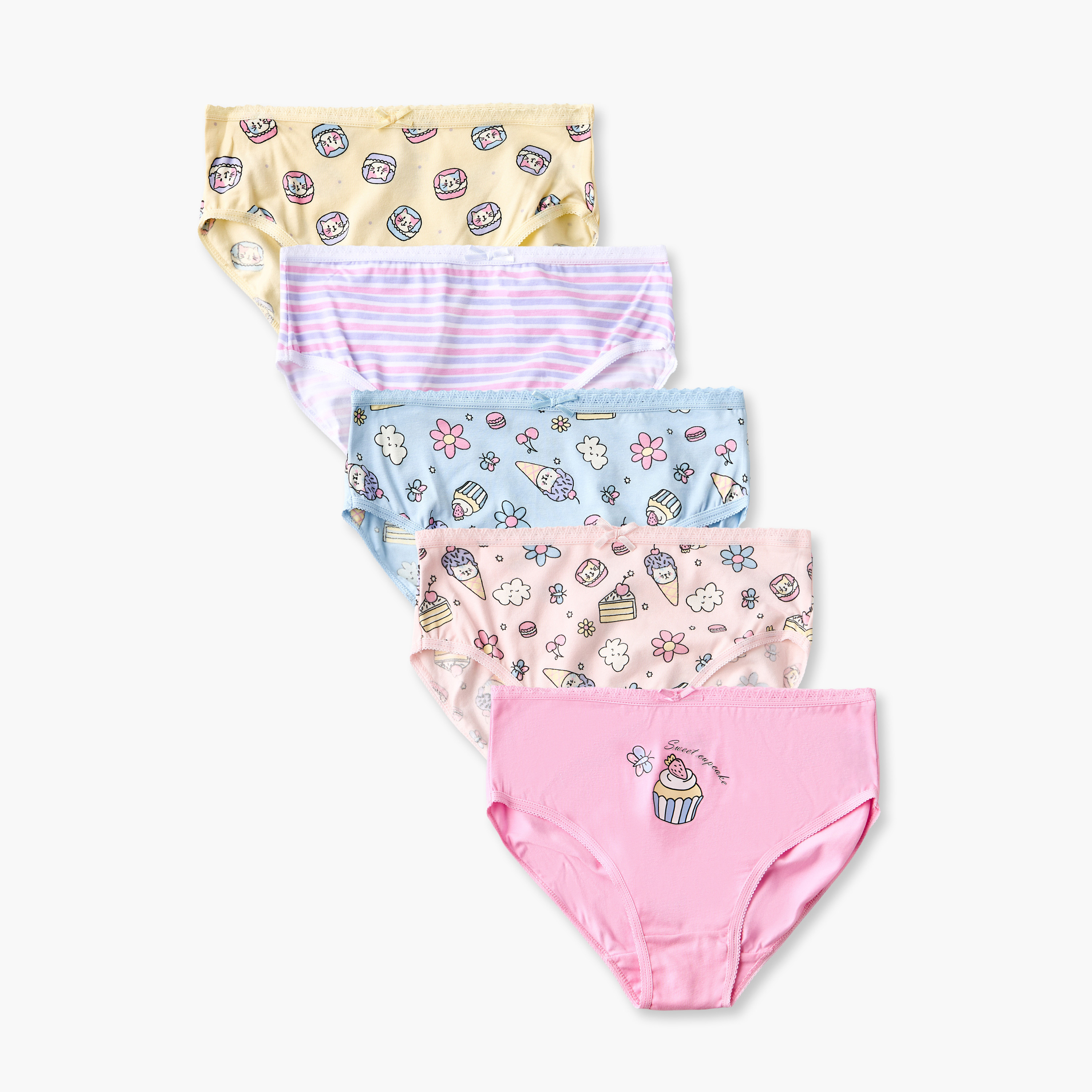 Pack of 5 Juniors Cotton Briefs with Assorted Prints-girls-clothing-innerwear-panties-image-1