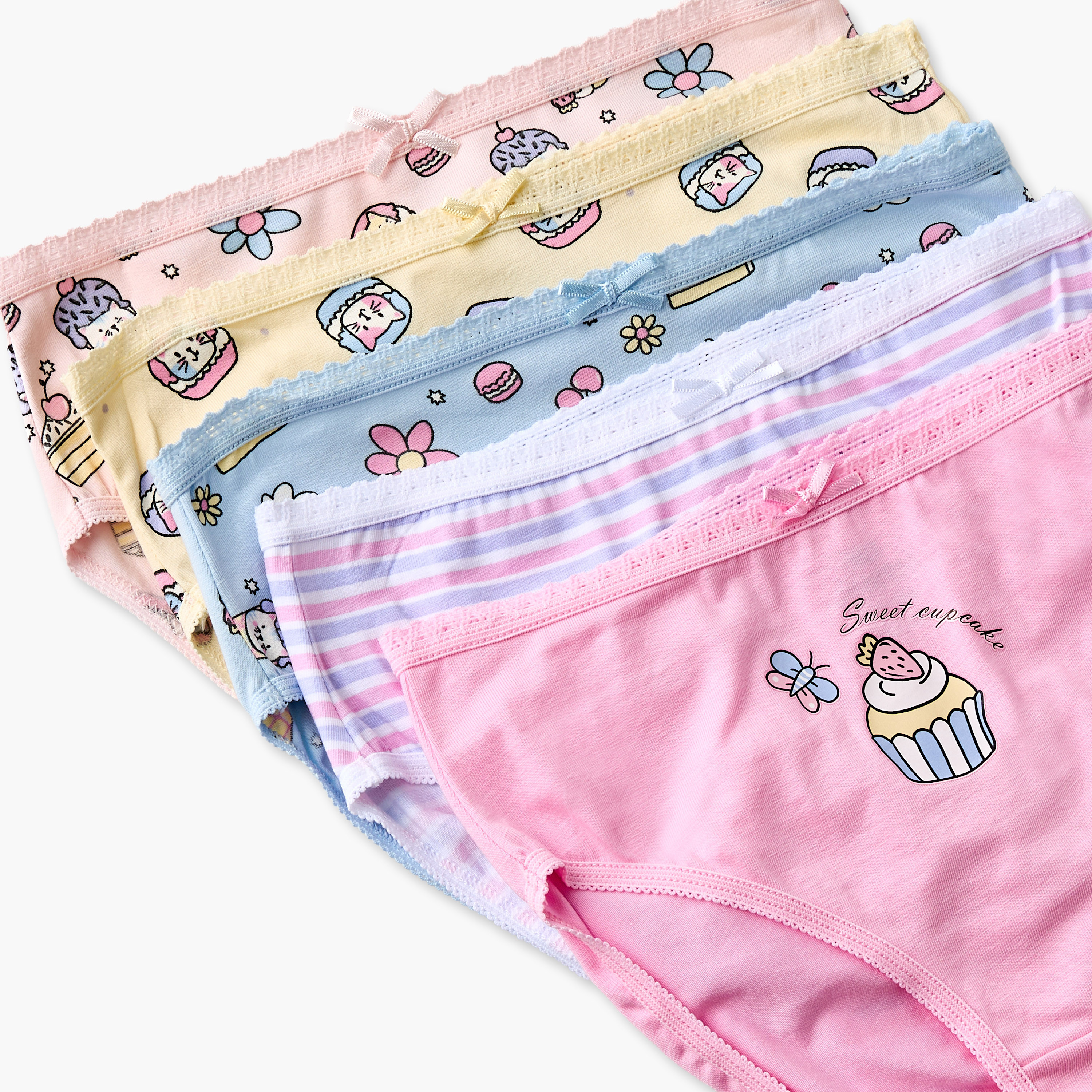 Pack of 5 Juniors Cotton Briefs with Assorted Prints-girls-clothing-innerwear-panties-image-7