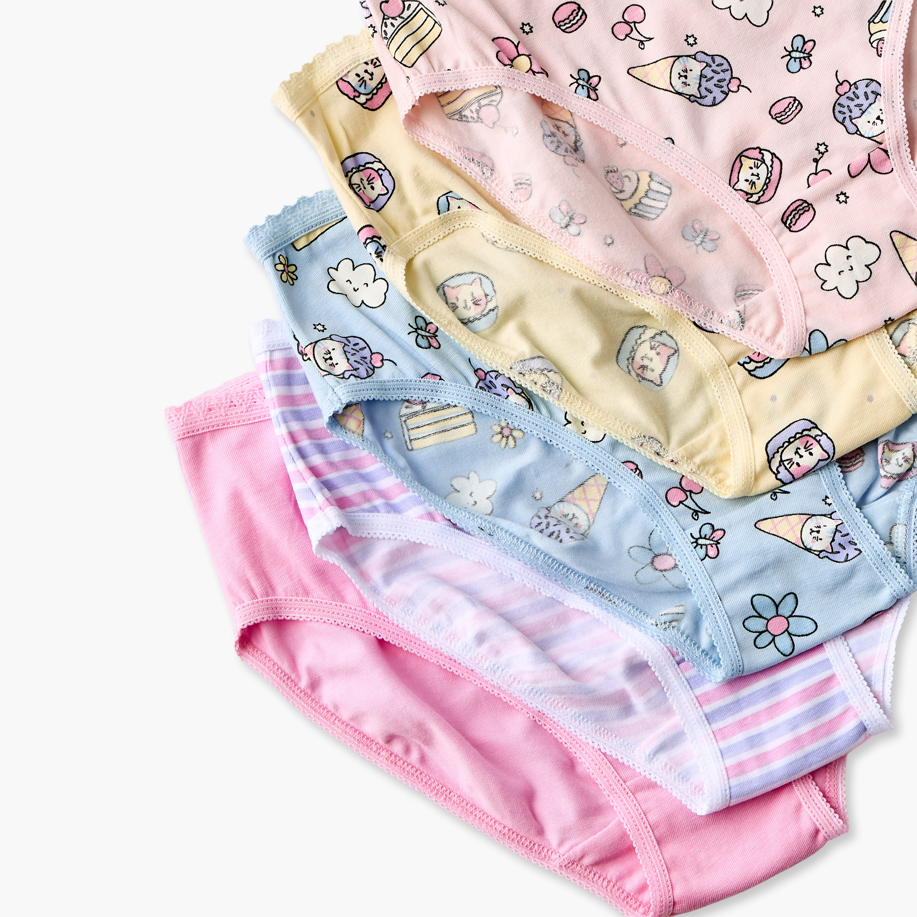 Pack of 5 Juniors Cotton Briefs with Assorted Prints-girls-clothing-innerwear-panties-image-8