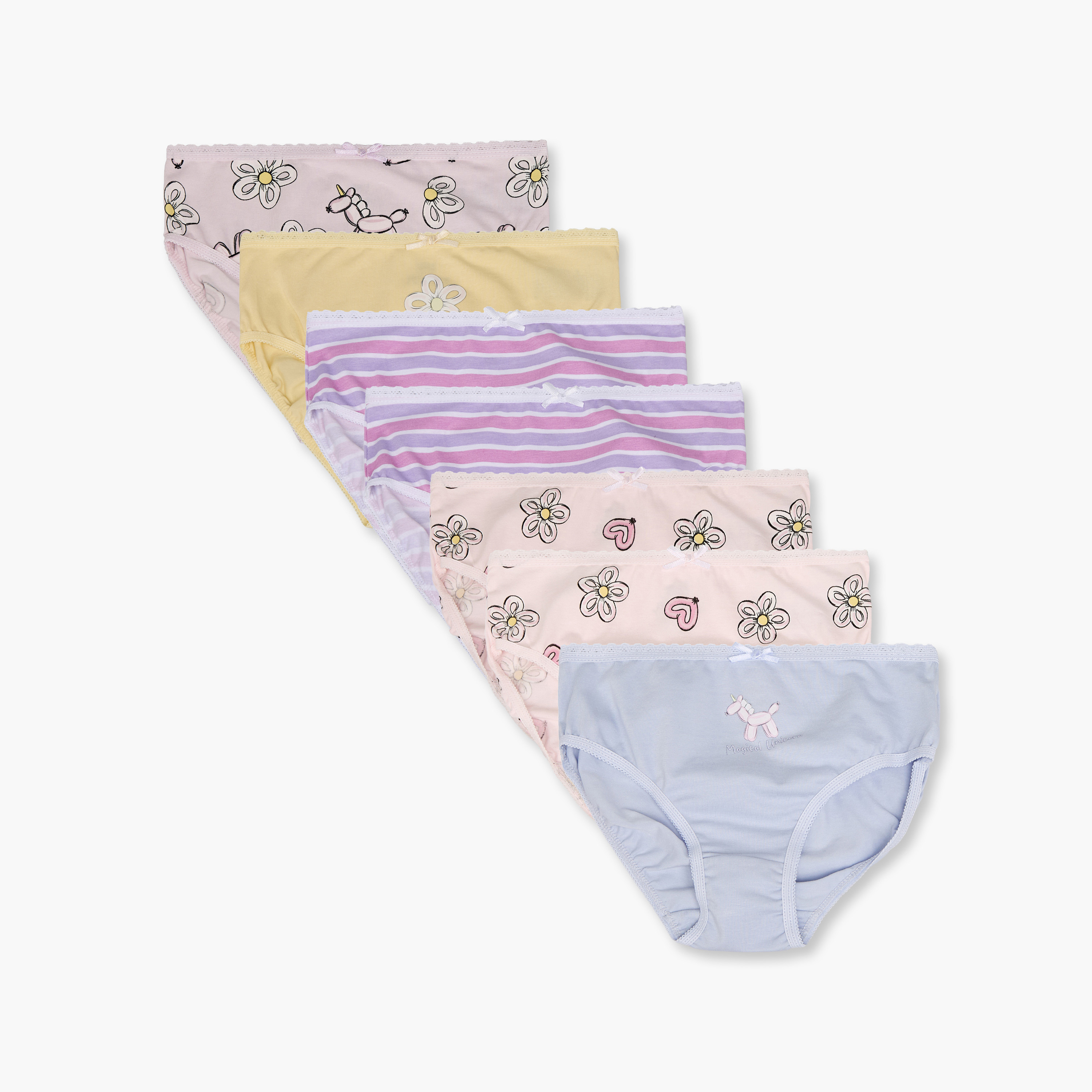 Pack of 7 Juniors Briefs with Cat Print-girls-clothing-innerwear-panties-image-1