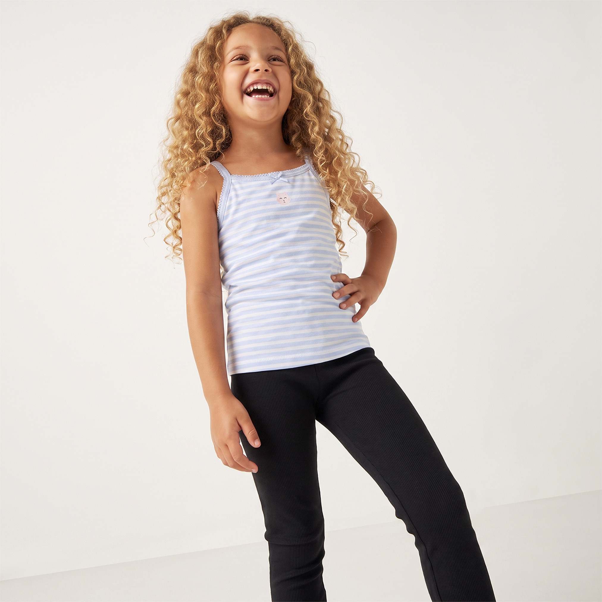 طقم فيست بياقة مربعة بطبعات متنوعة من جونيورز - 3 قطع-girls-clothing-innerwear-vests-image-3