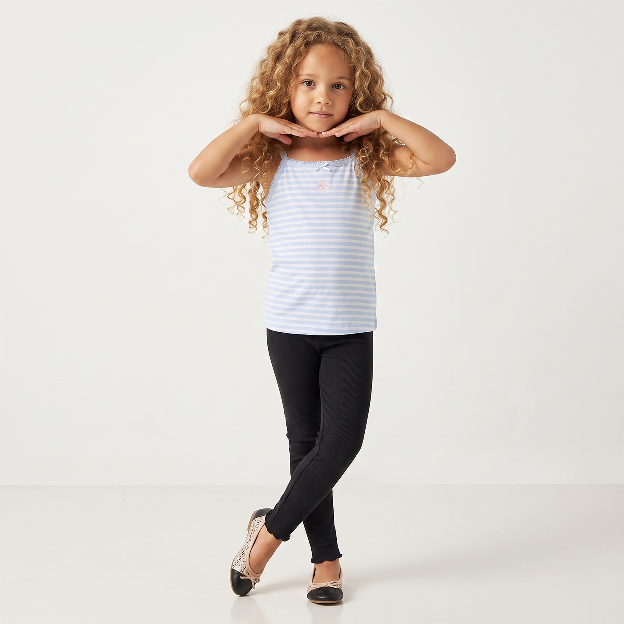 طقم فيست بياقة مربعة بطبعات متنوعة من جونيورز - 3 قطع-girls-clothing-innerwear-vests-image-4