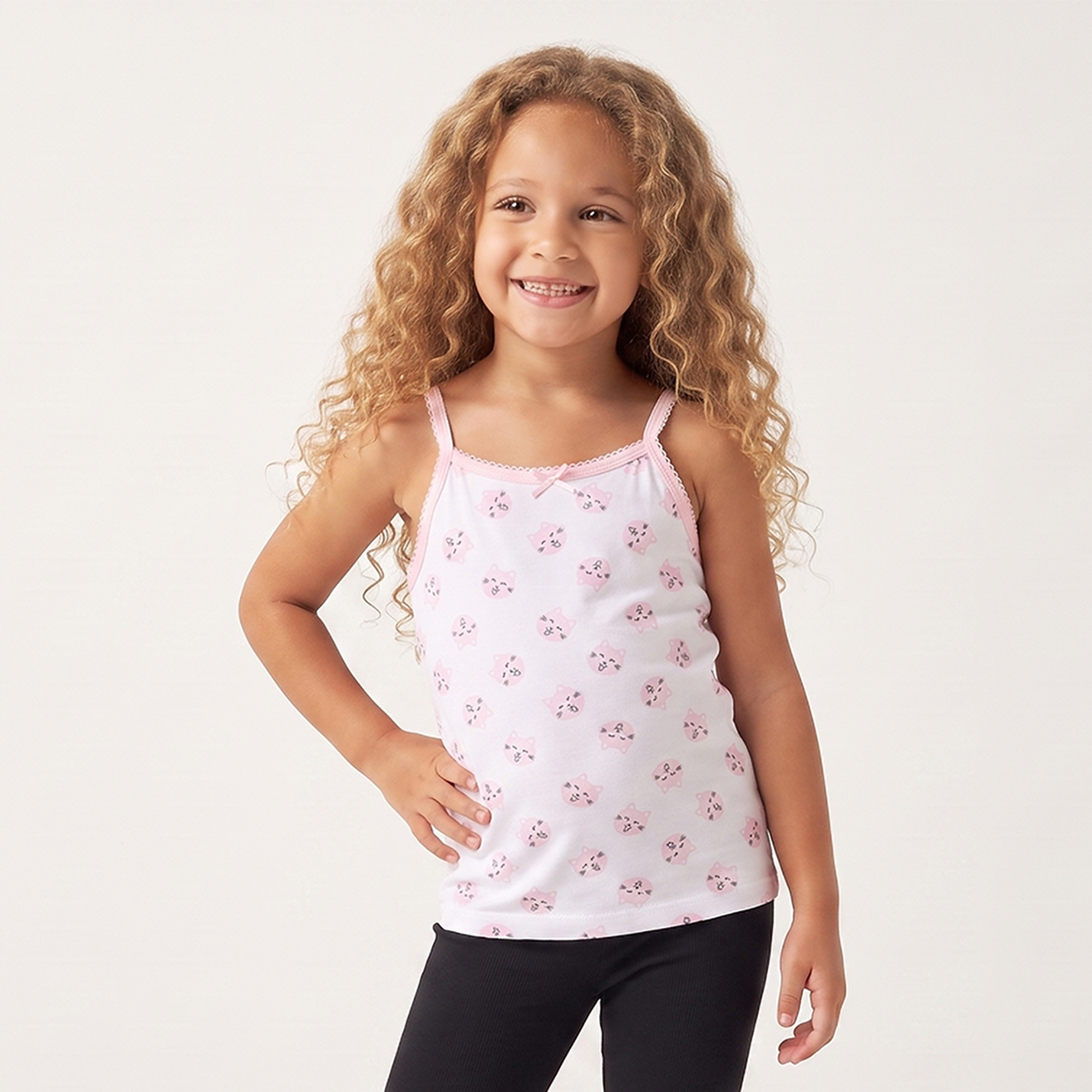 طقم فيست بياقة مربعة بطبعات متنوعة من جونيورز - 3 قطع-girls-clothing-innerwear-vests-image-6