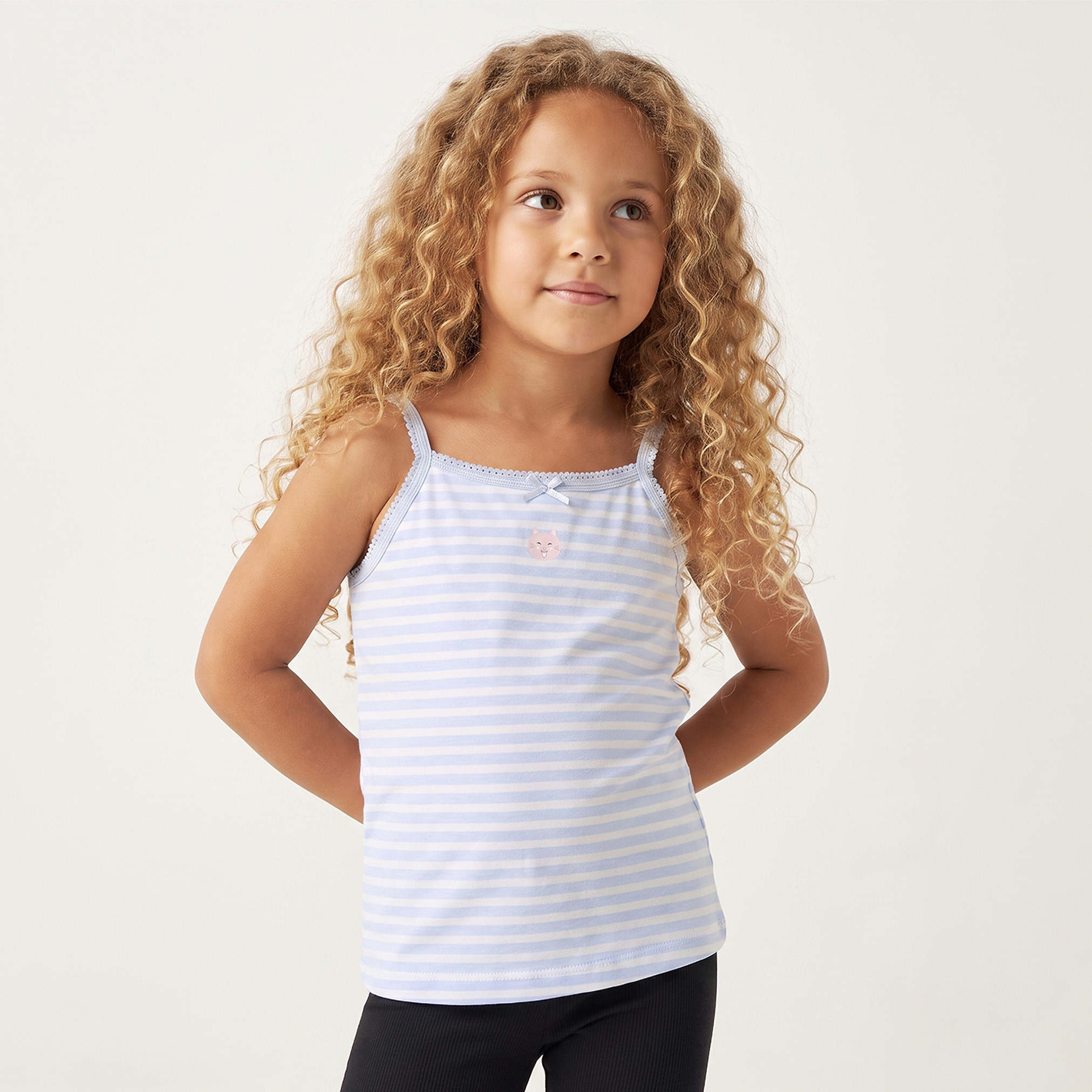 طقم فيست بياقة مربعة بطبعات متنوعة من جونيورز - 3 قطع-girls-clothing-innerwear-vests-image-7