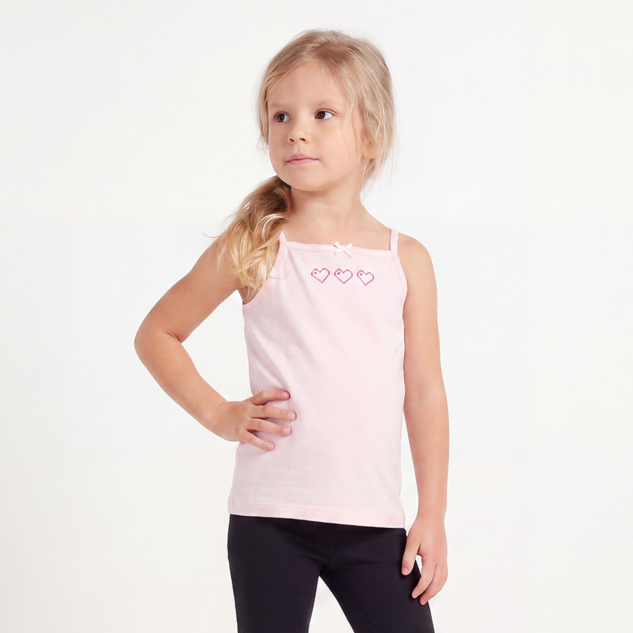 Pack of 3 Juniors Cotton Square Neck Vest with Heart Print-girls-clothing-innerwear-vests-image-2