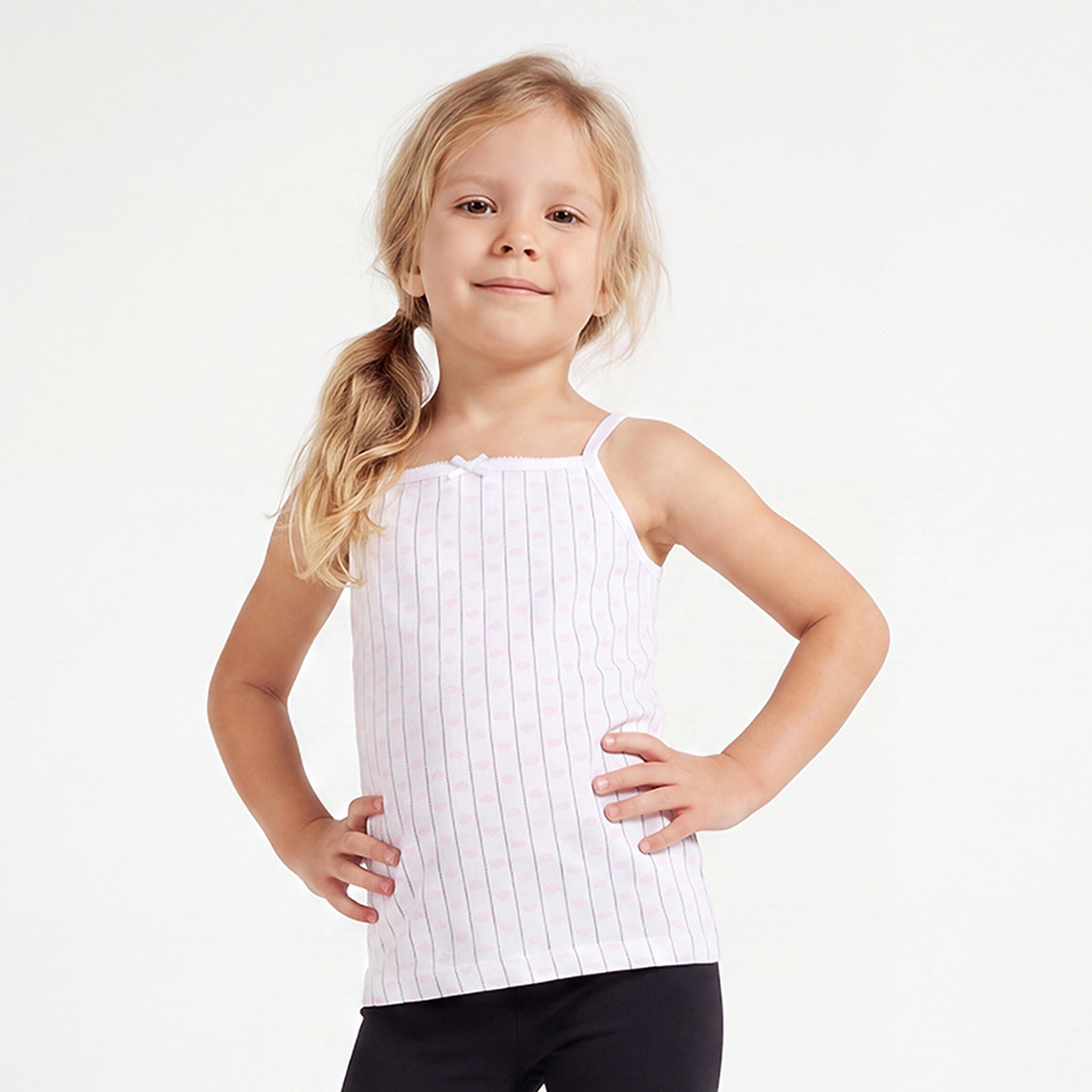Pack of 3 Juniors Cotton Square Neck Vest with Heart Print-girls-clothing-innerwear-vests-image-3